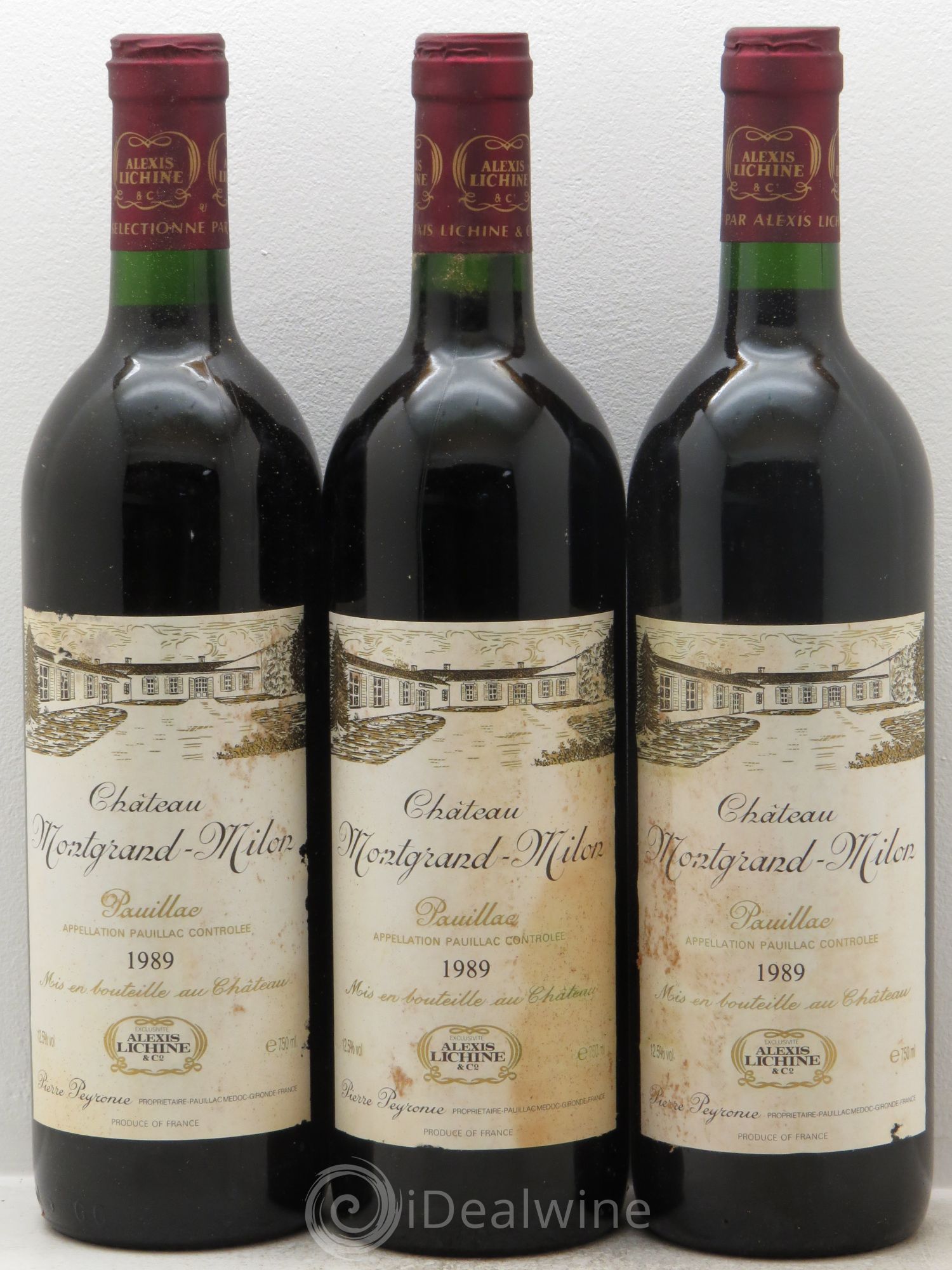 Pauillac Mongrand Milon 1989 - Lot de 3 bouteilles - 0