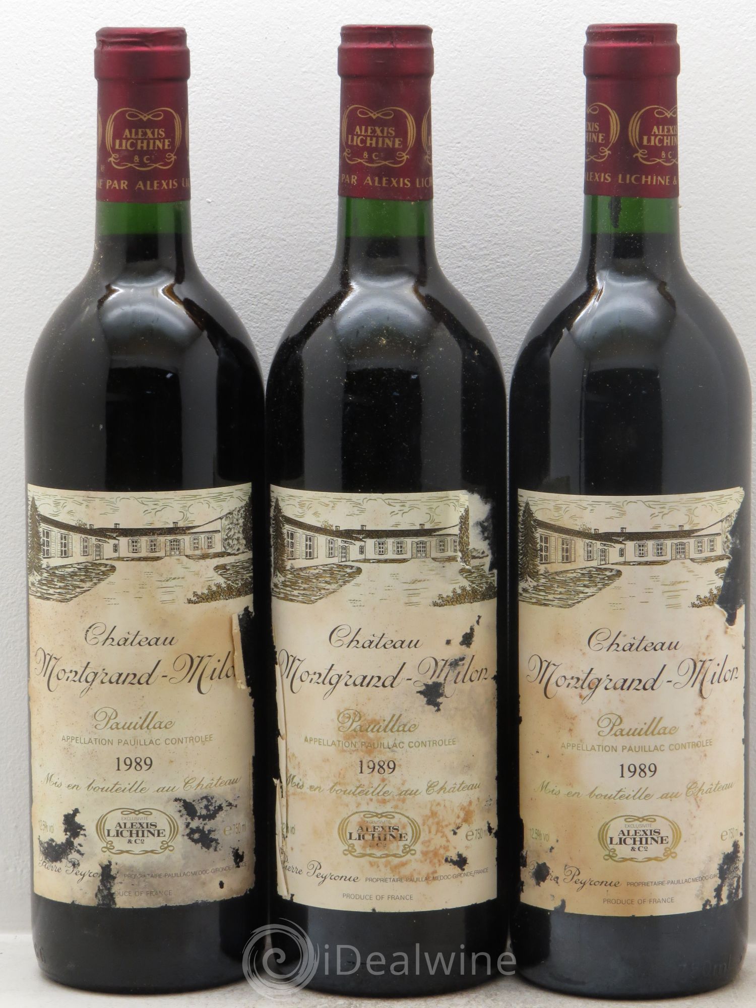 Pauillac Mongrand Milon 1989 - Lot de 3 bouteilles - 0
