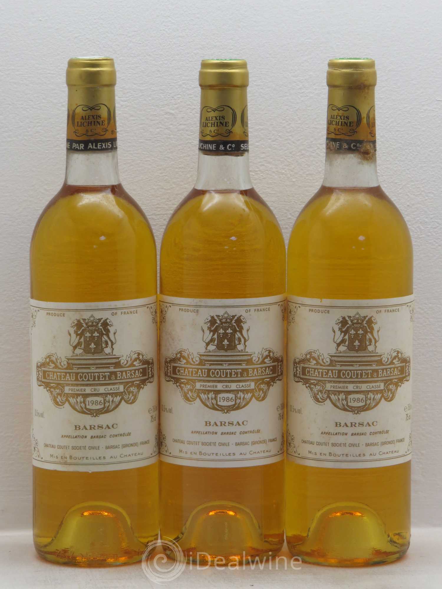 Château Coutet 1er Grand Cru Classé 1986 - Lotto di 3 bottiglie - 0