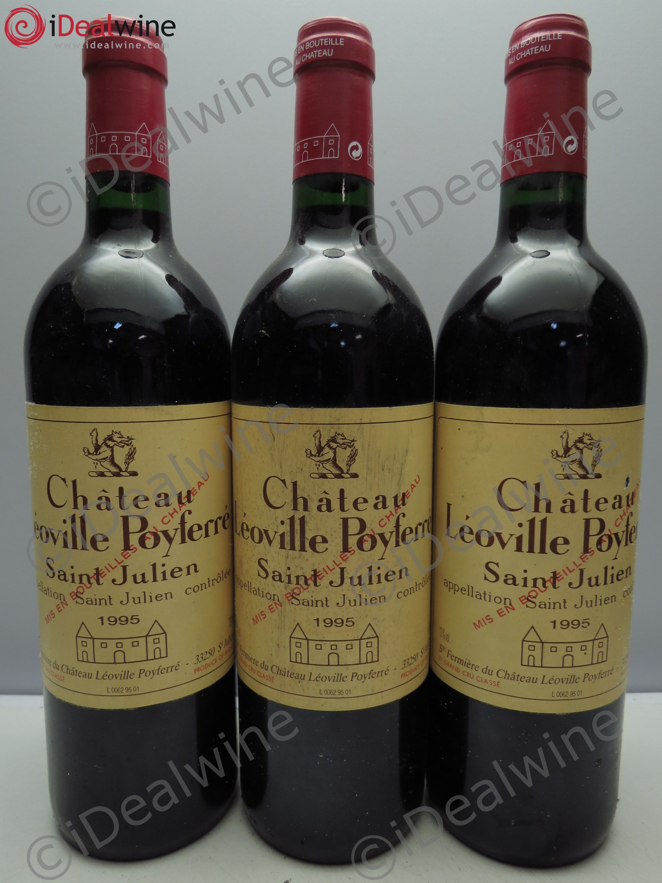 Château Léoville Poyferré 2ème Grand Cru Classé 1995 - Lot de 3 bouteilles - 0