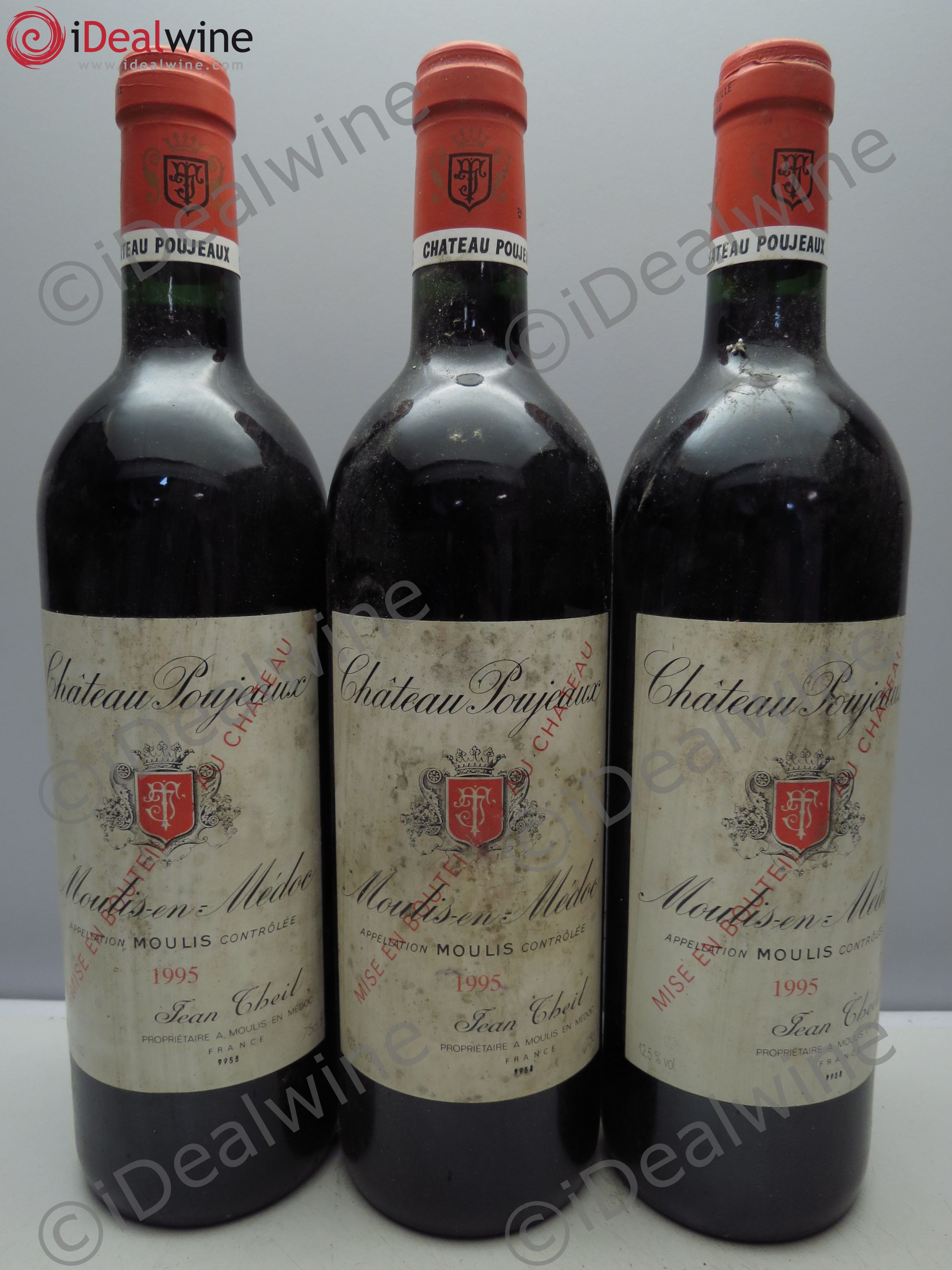Château Poujeaux 1995 - Lot de 3 bouteilles - 0
