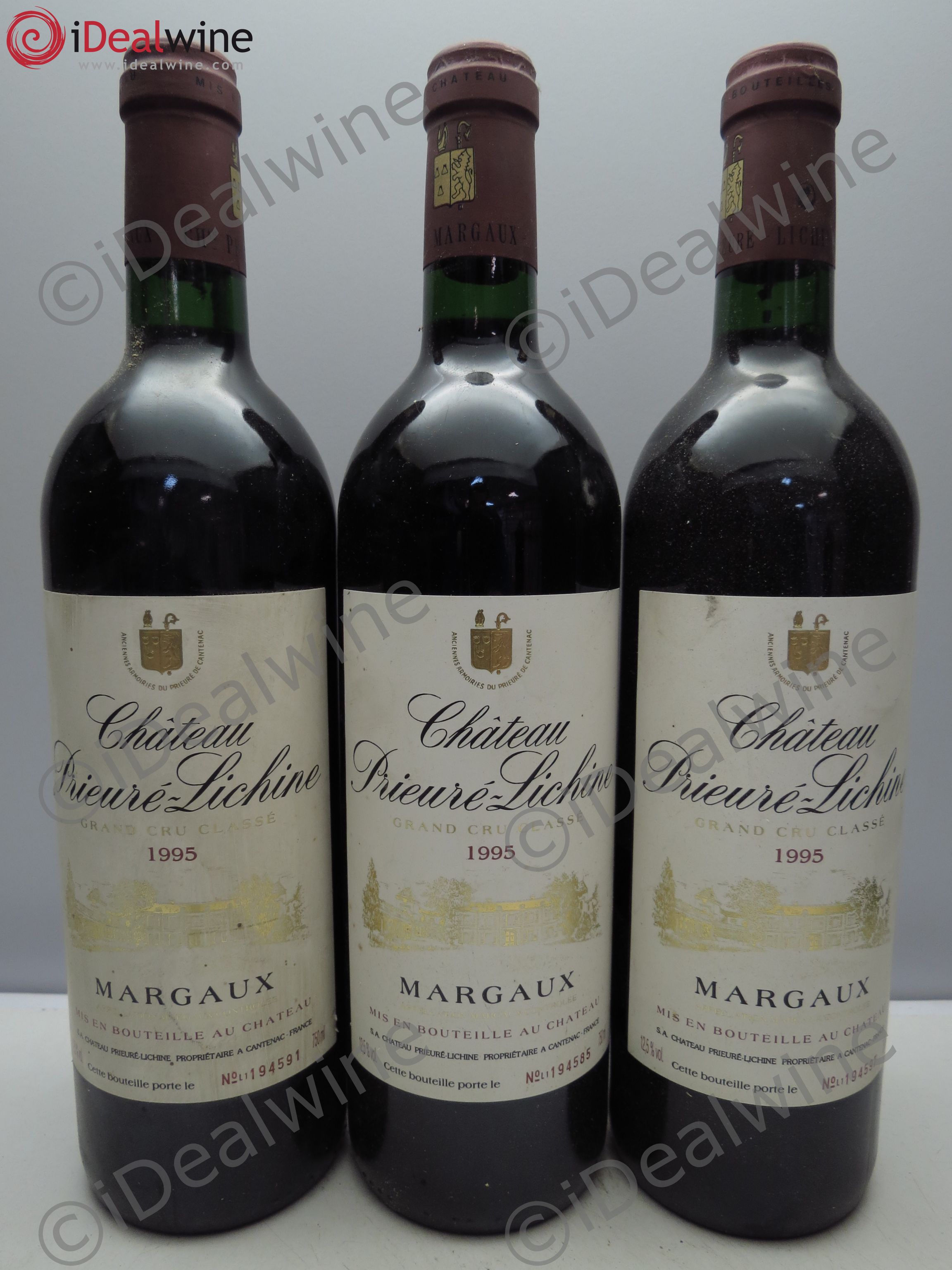 Château Prieuré Lichine 4ème Grand Cru Classé 1995 - Lot de 3 bouteilles - 0