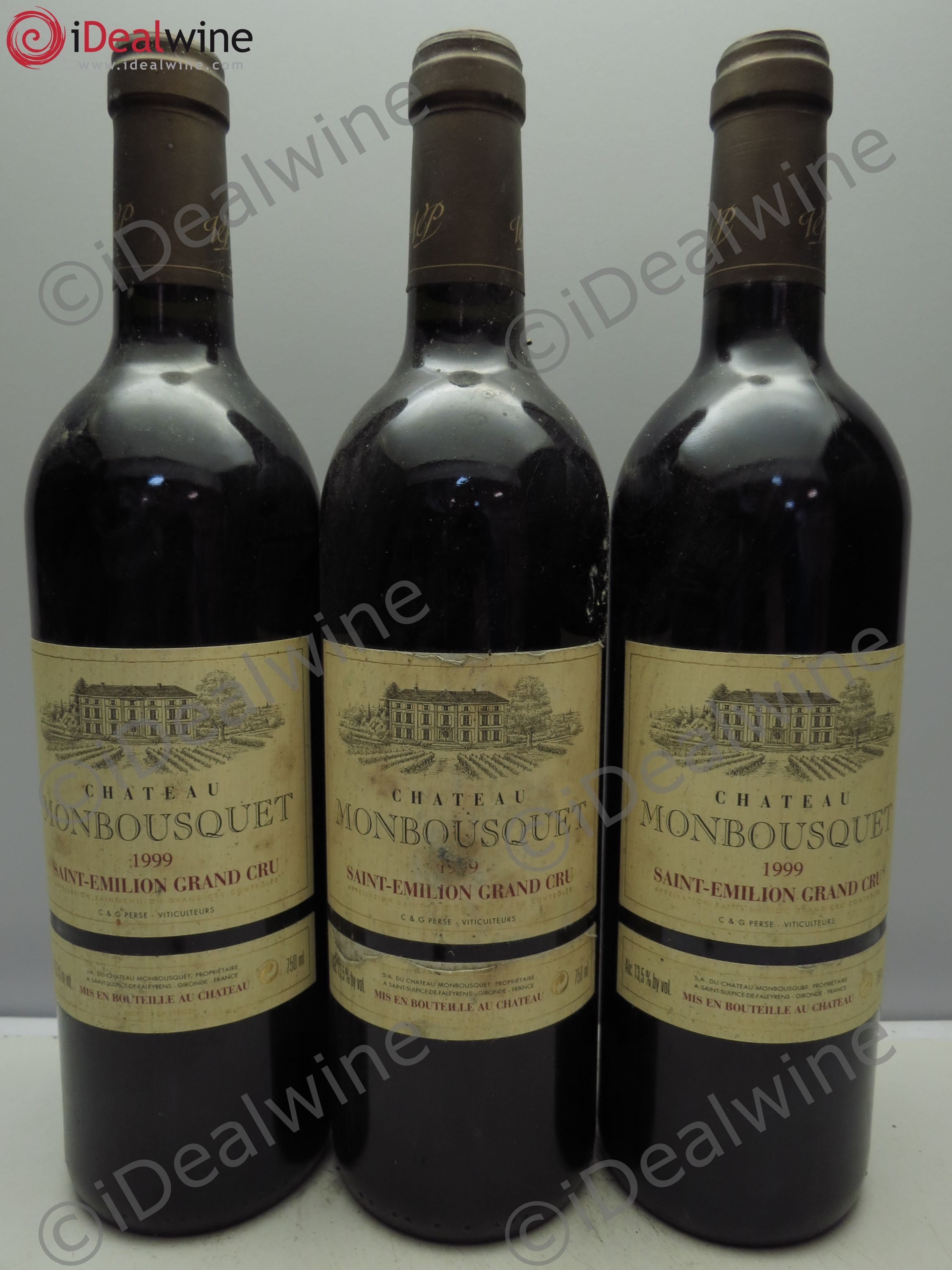 Château Monbousquet Grand Cru Classé 1999 - Lot de 3 bouteilles - 0