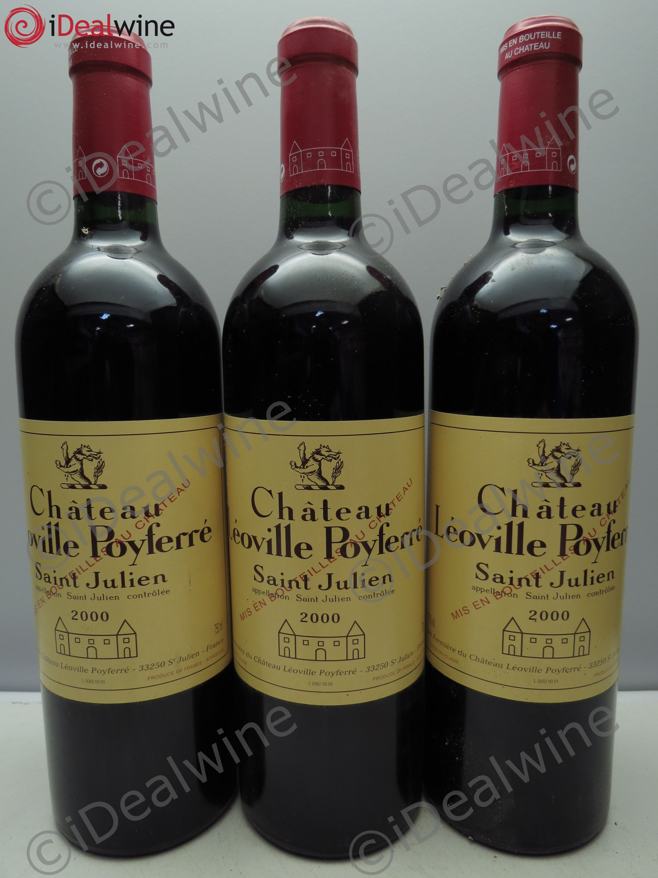 Château Léoville Poyferré 2ème Grand Cru Classé 2000 - Lot de 3 bouteilles - 0