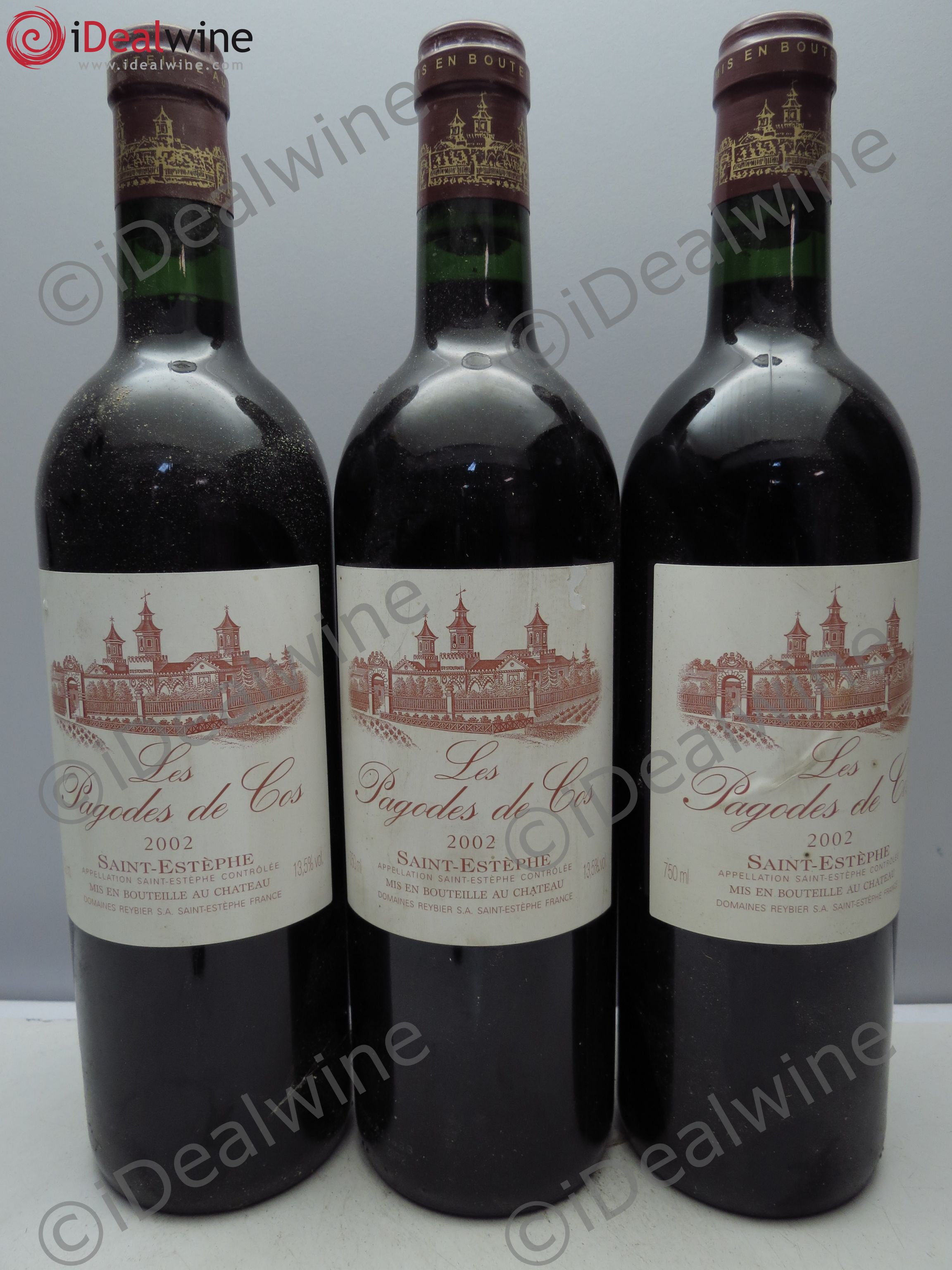 Les Pagodes de Cos Second Vin 2002 - Lot of 3 bottles - 0