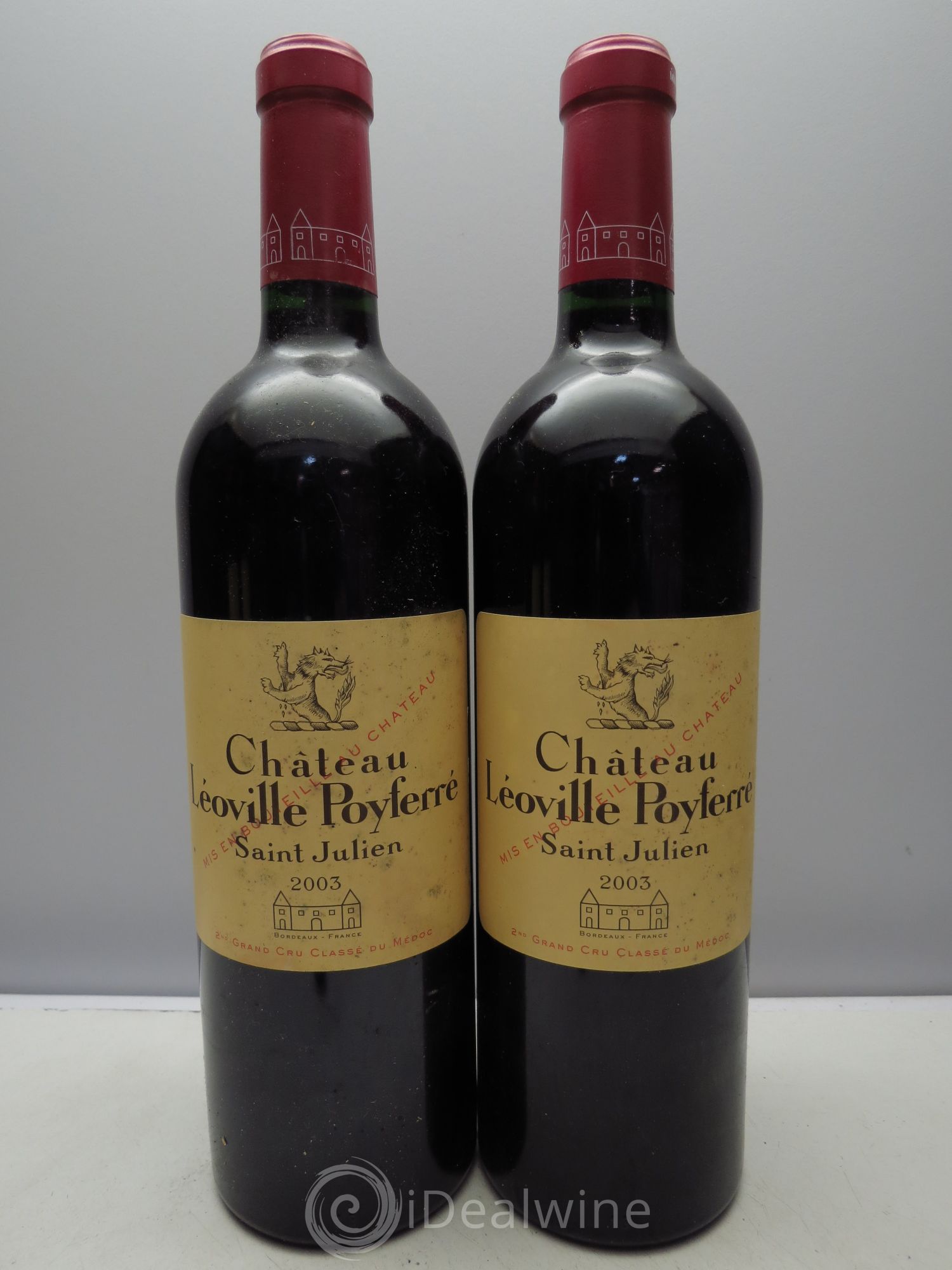 Château Léoville Poyferré 2ème Grand Cru Classé (Cb sans couvercle)  2003 - Lot de 12 bouteilles - 1