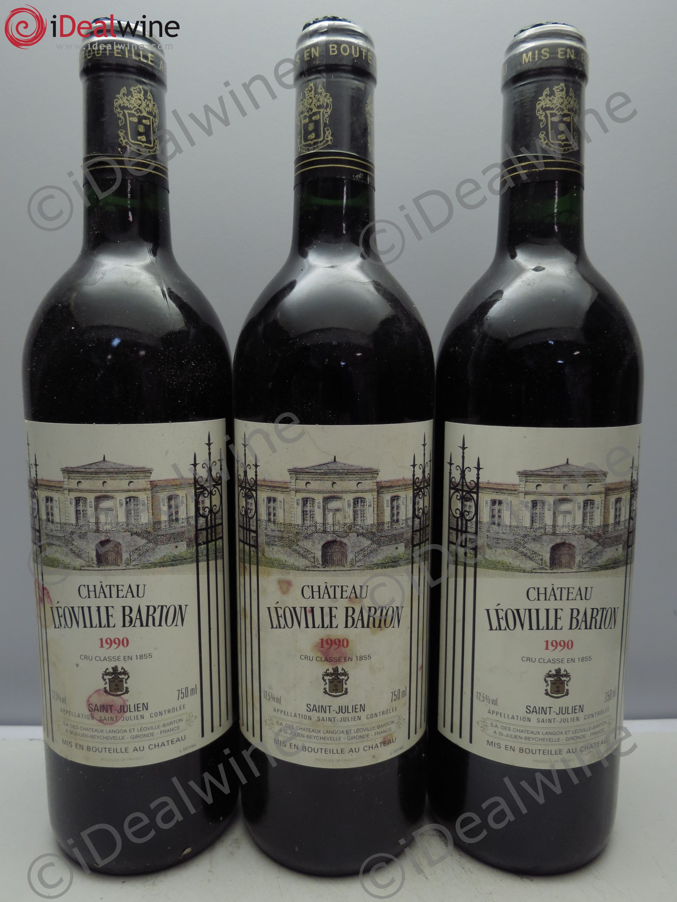 Château Léoville Barton 2ème Grand Cru Classé 1990 - Lot de 3 bouteilles - 0