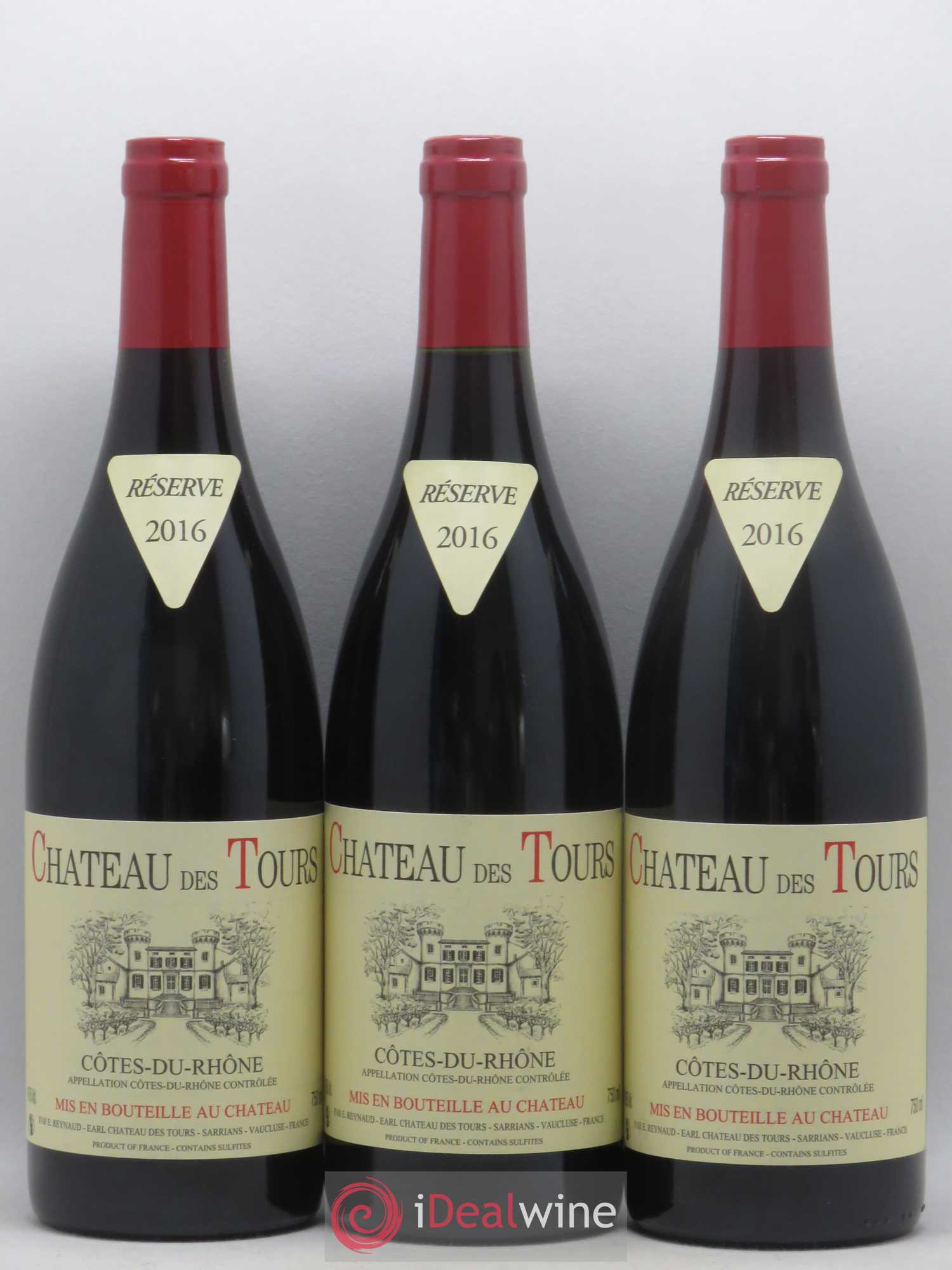 Côtes-du-Rhône Château des Tours Emmanuel Reynaud 2016 - Lot de 3 bouteilles - 0