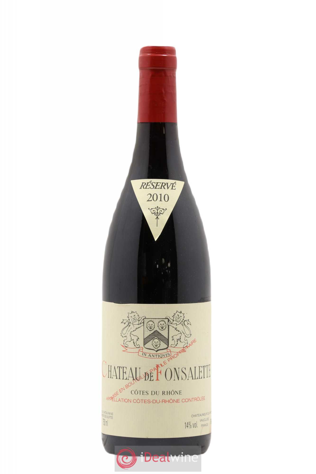 Côtes-du-Rhône Château de Fonsalette Emmanuel Reynaud 2010 - Lot de 1 bouteille - 0