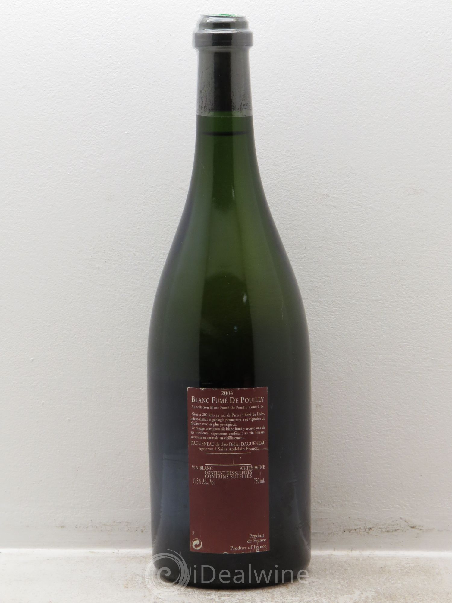 Vin de France (anciennement Pouilly-Fumé) Pur Sang Dagueneau (Domaine Didier - Louis-Benjamin) 2004 - Lot de 1 bouteille - 1