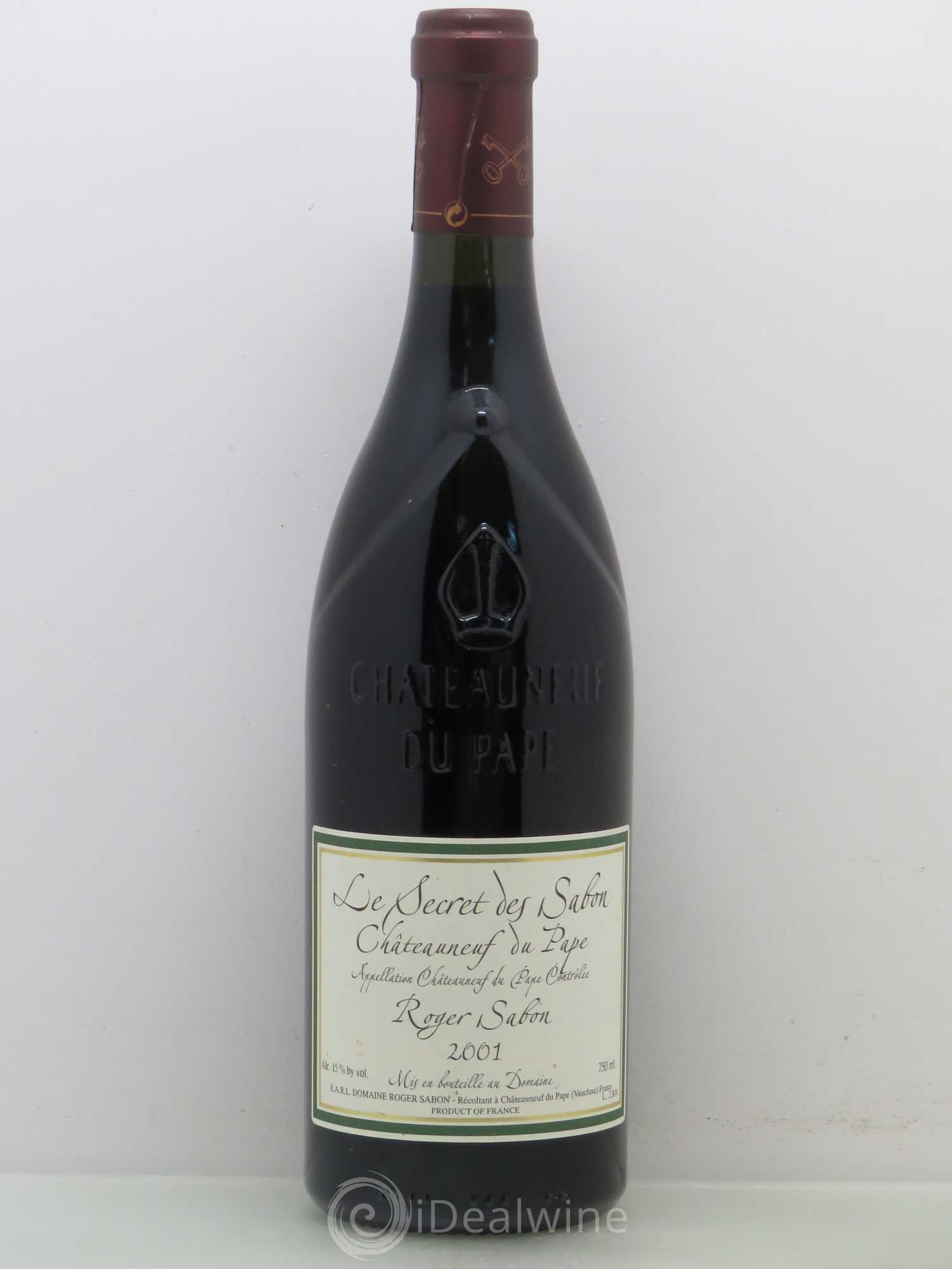 Châteauneuf-du-Pape Le Secret des Sabon Domaine Roger Sabon 2001 - Lot de 1 bouteille - 0