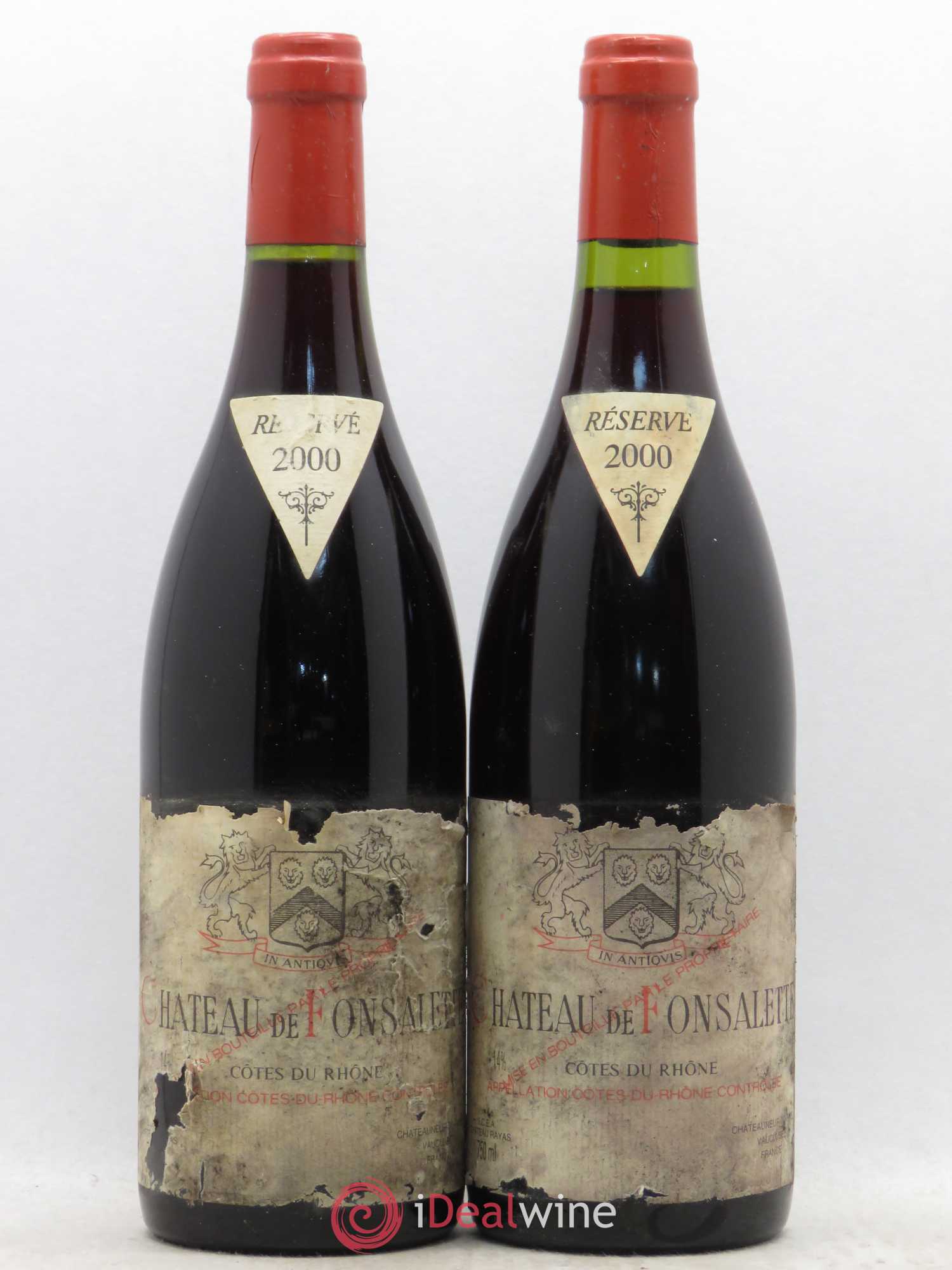 Côtes-du-Rhône Château de Fonsalette Emmanuel Reynaud 2000 - Lot de 2 bouteilles - 0