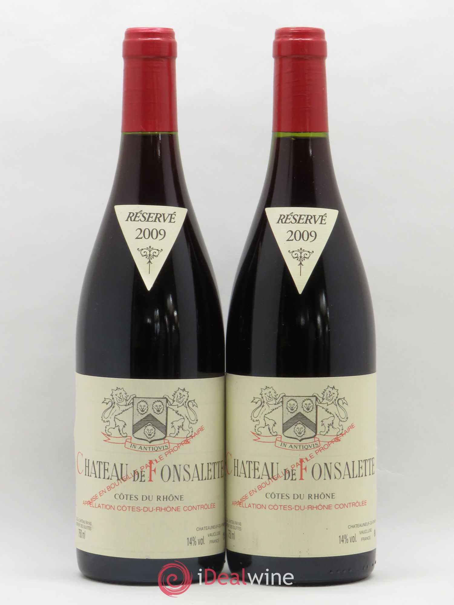 Côtes-du-Rhône Château de Fonsalette Emmanuel Reynaud 2009 - Lot de 2 bouteilles - 0
