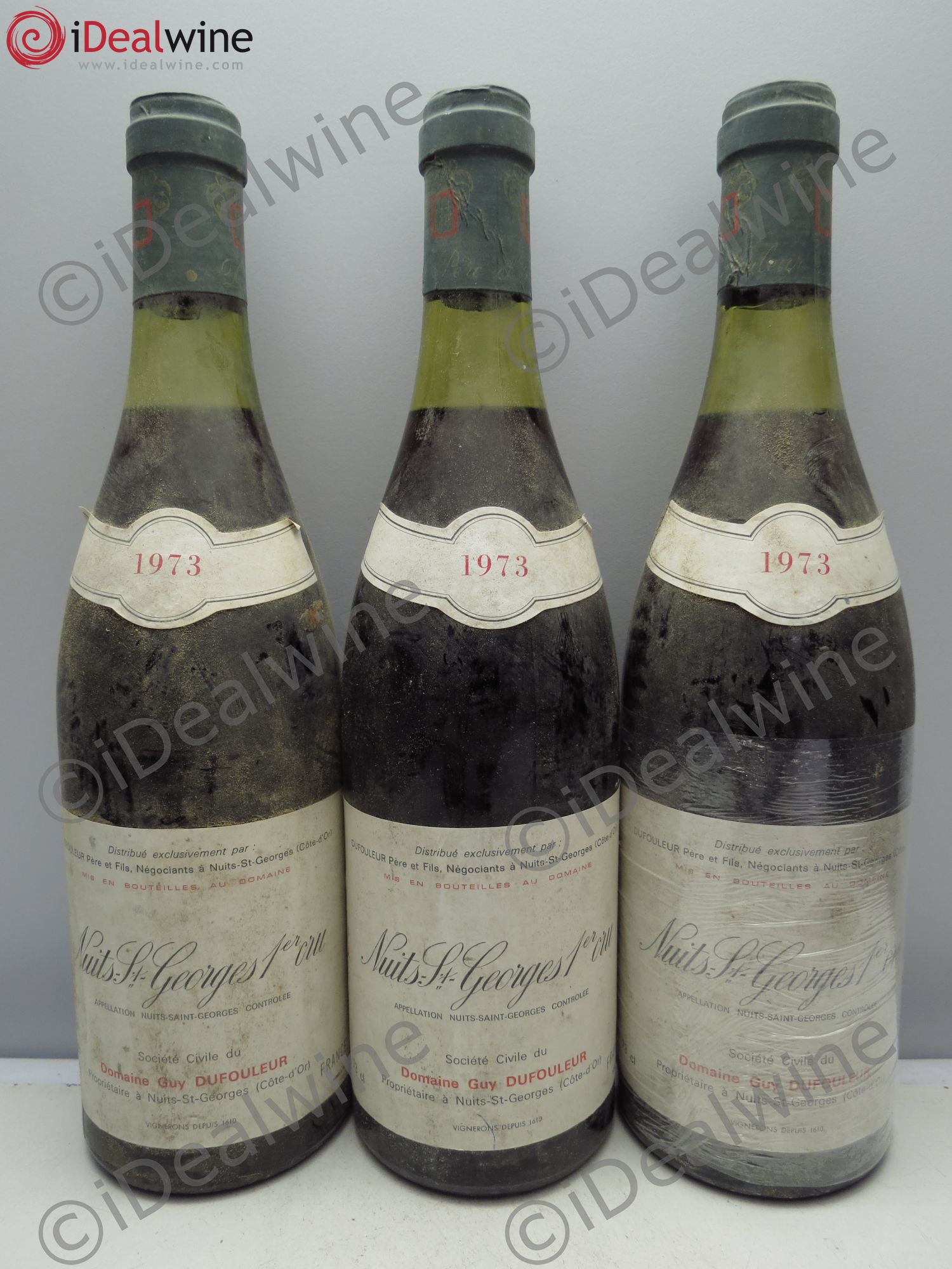 Nuits-Saint-Georges Dufouleur 1973 - Lot de 3 bouteilles - 0