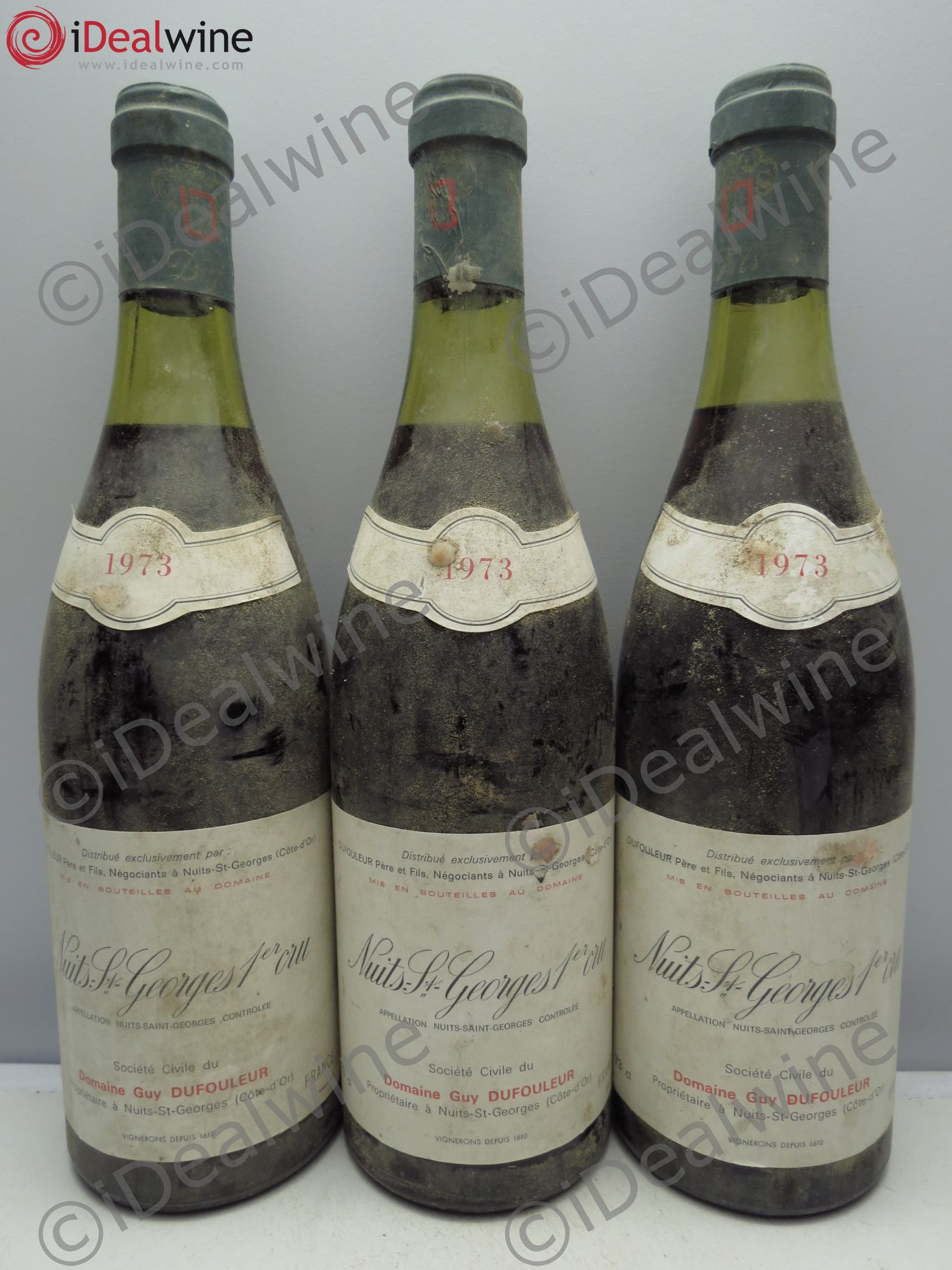 Nuits-Saint-Georges Dufouleur 1973 - Lot de 3 bouteilles - 0