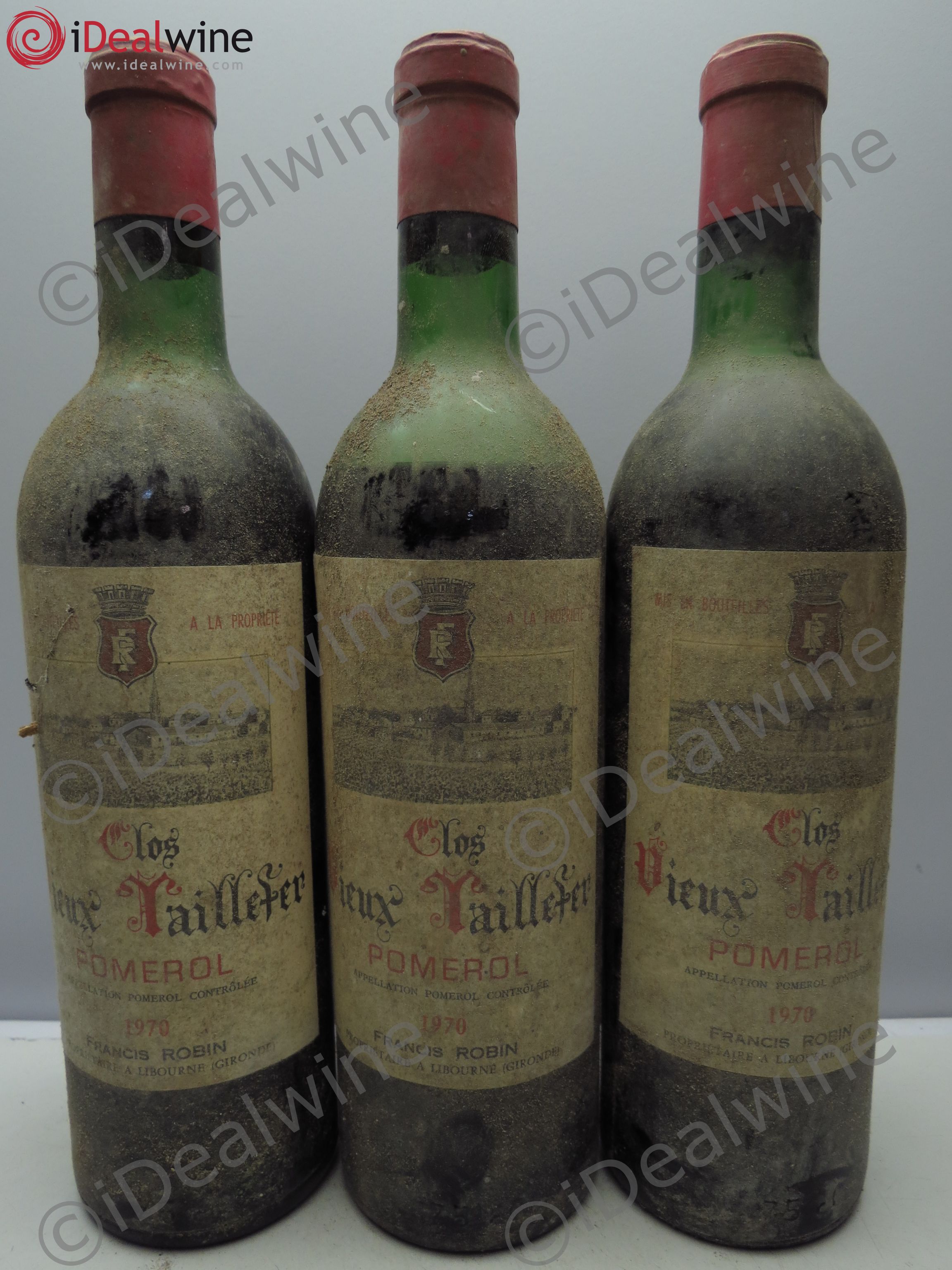Pomerol Clos Vieux Taillefer 1970 - Posten von 3 Flaschen - 0