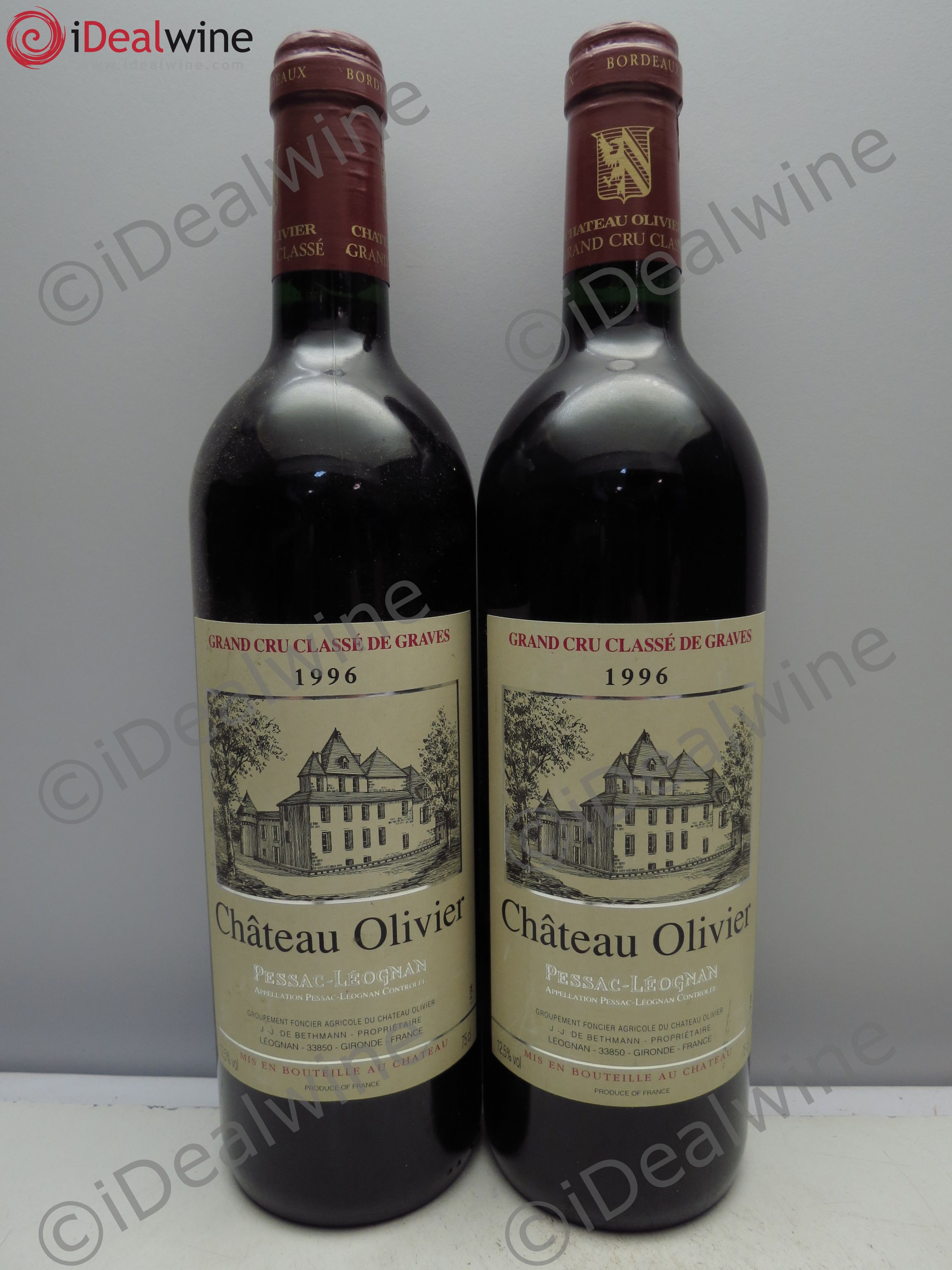 Château Olivier Cru Classé de Graves 1996 - Lot de 2 bouteilles - 0