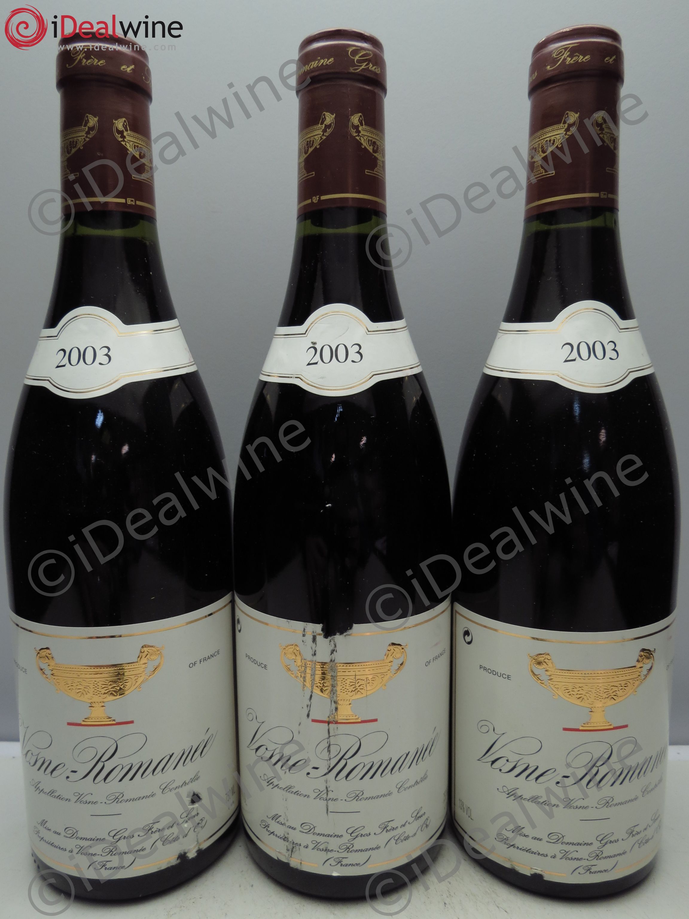 Vosne-Romanée Gros Frère & Soeur 2003 - Lot de 3 bouteilles - 0