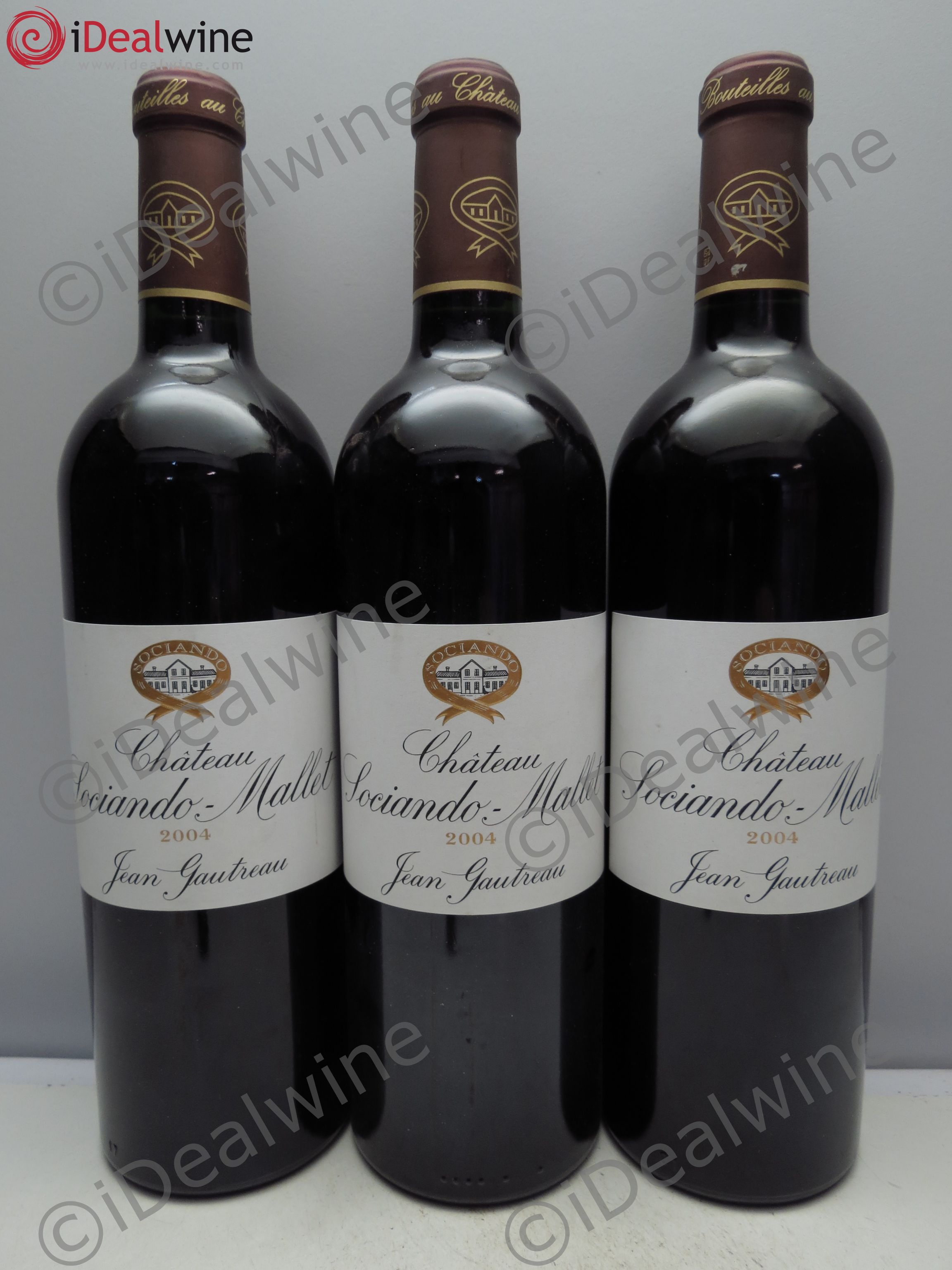 Château Sociando Mallet 2004 - Lot de 3 bouteilles - 0