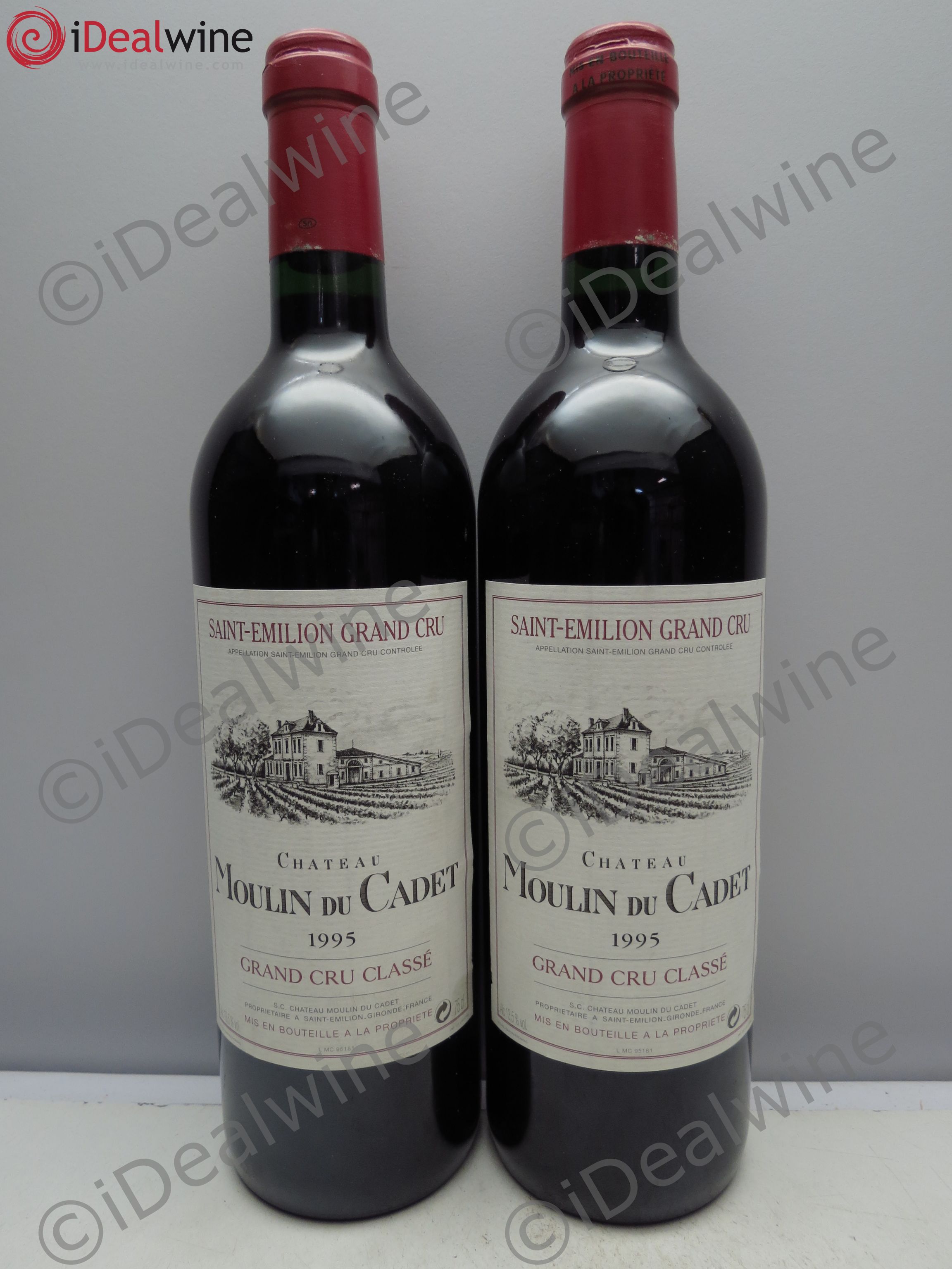 Château Moulin du Cadet Grand Cru Classé 1995 - Lot de 2 bouteilles - 0