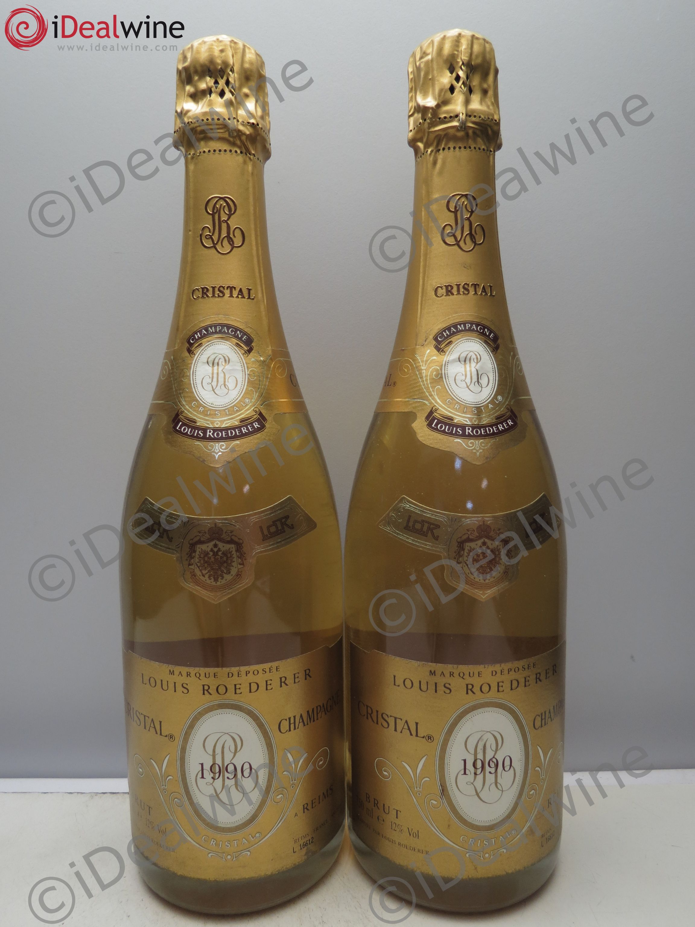 Cristal Louis Roederer (sans prix de réserve / no reserve) 1990 - Lot of 2 bottles - 0