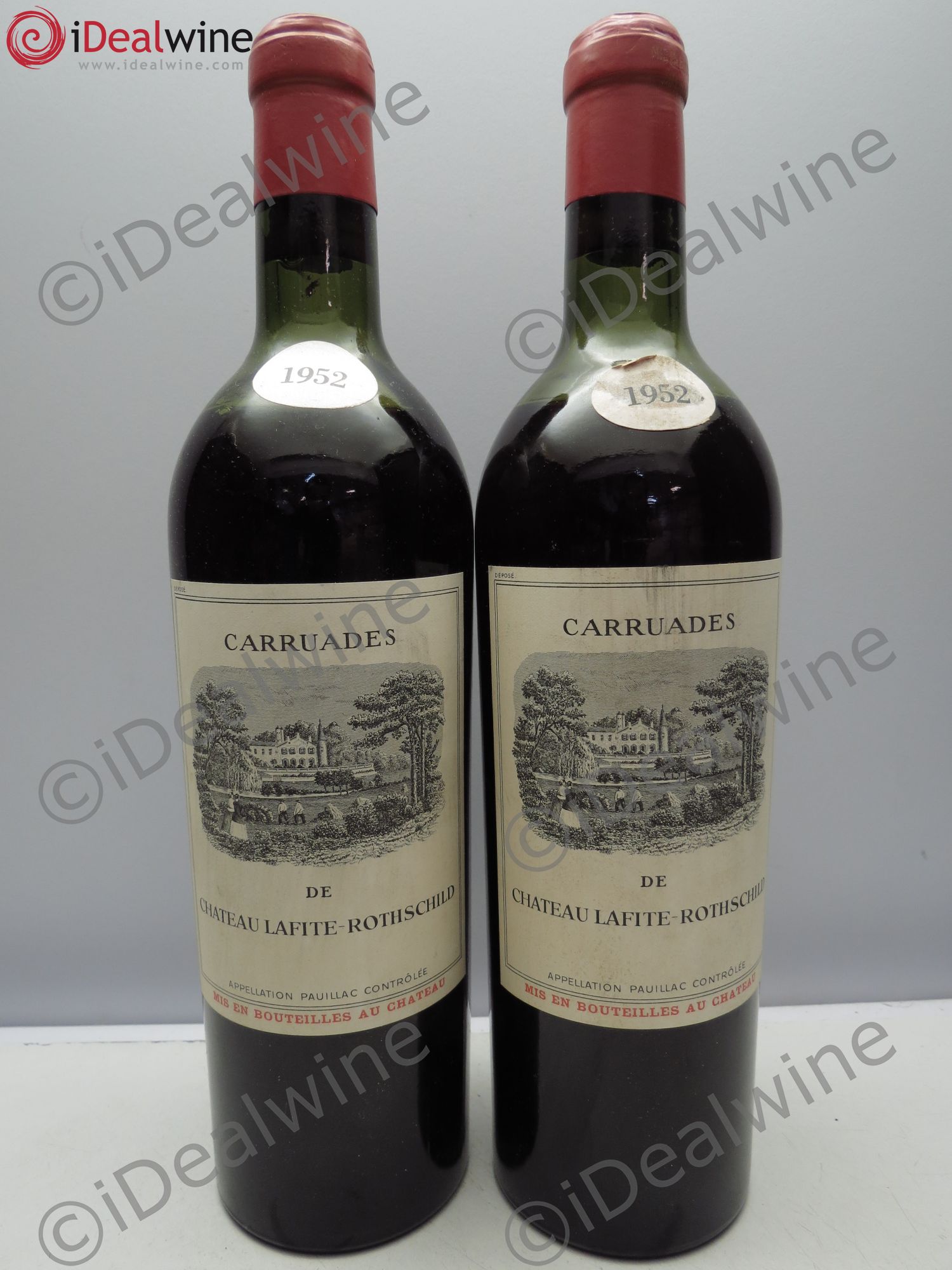 Carruades de Lafite Rothschild Second Vin 1952 - Lot de 2 bouteilles - 0