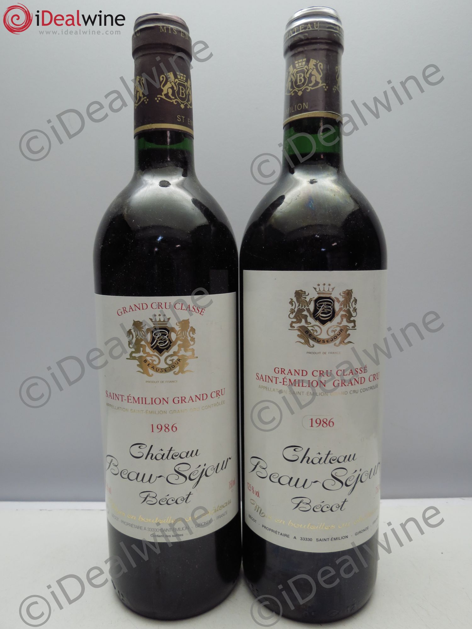 Château Beau-Séjour Bécot 1er Grand Cru Classé B 1986 - Lot de 2 bouteilles - 0