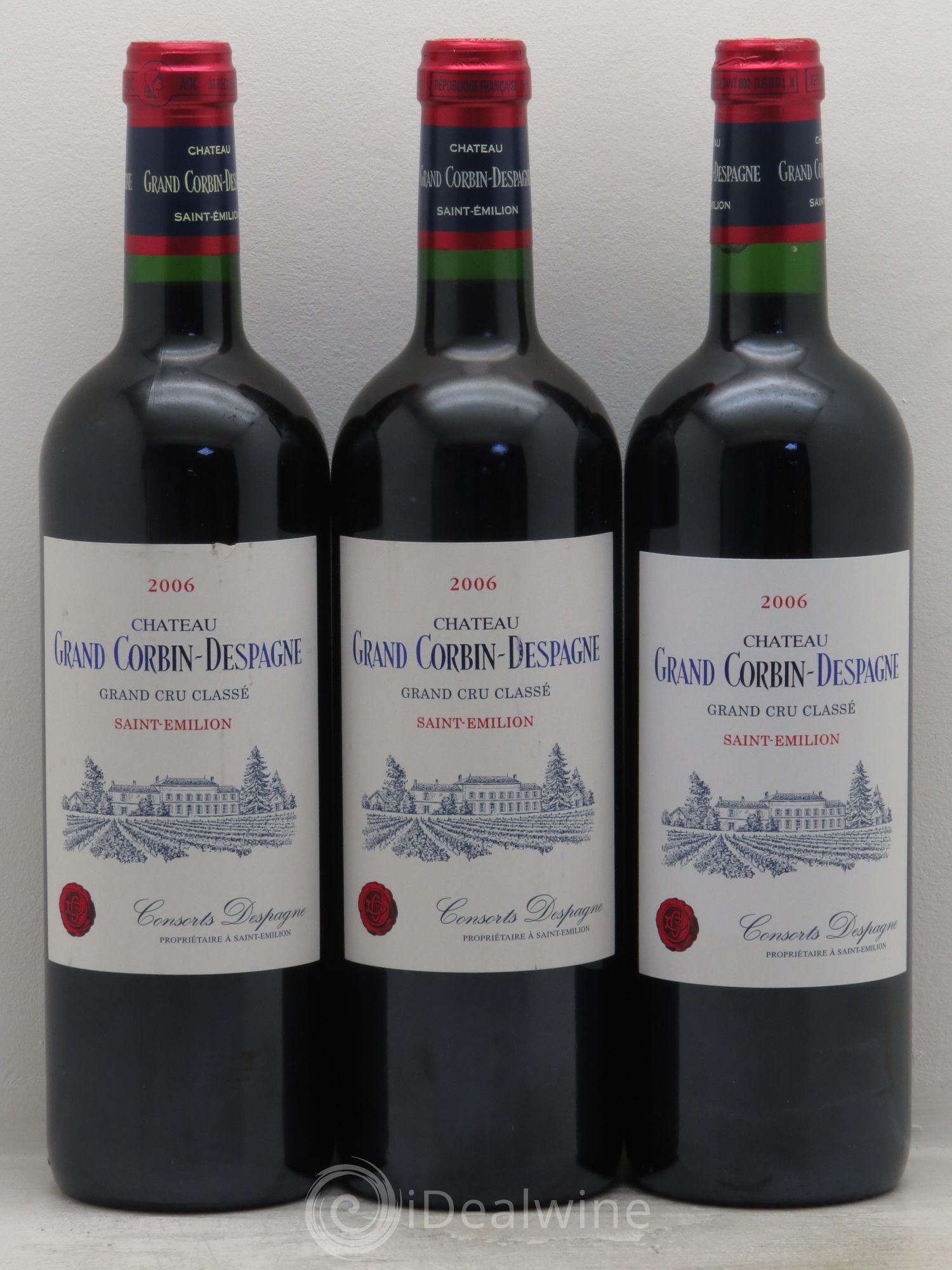 Château Grand Corbin Despagne Grand Cru Classé 2006 - Lot de 3 bouteilles - 0