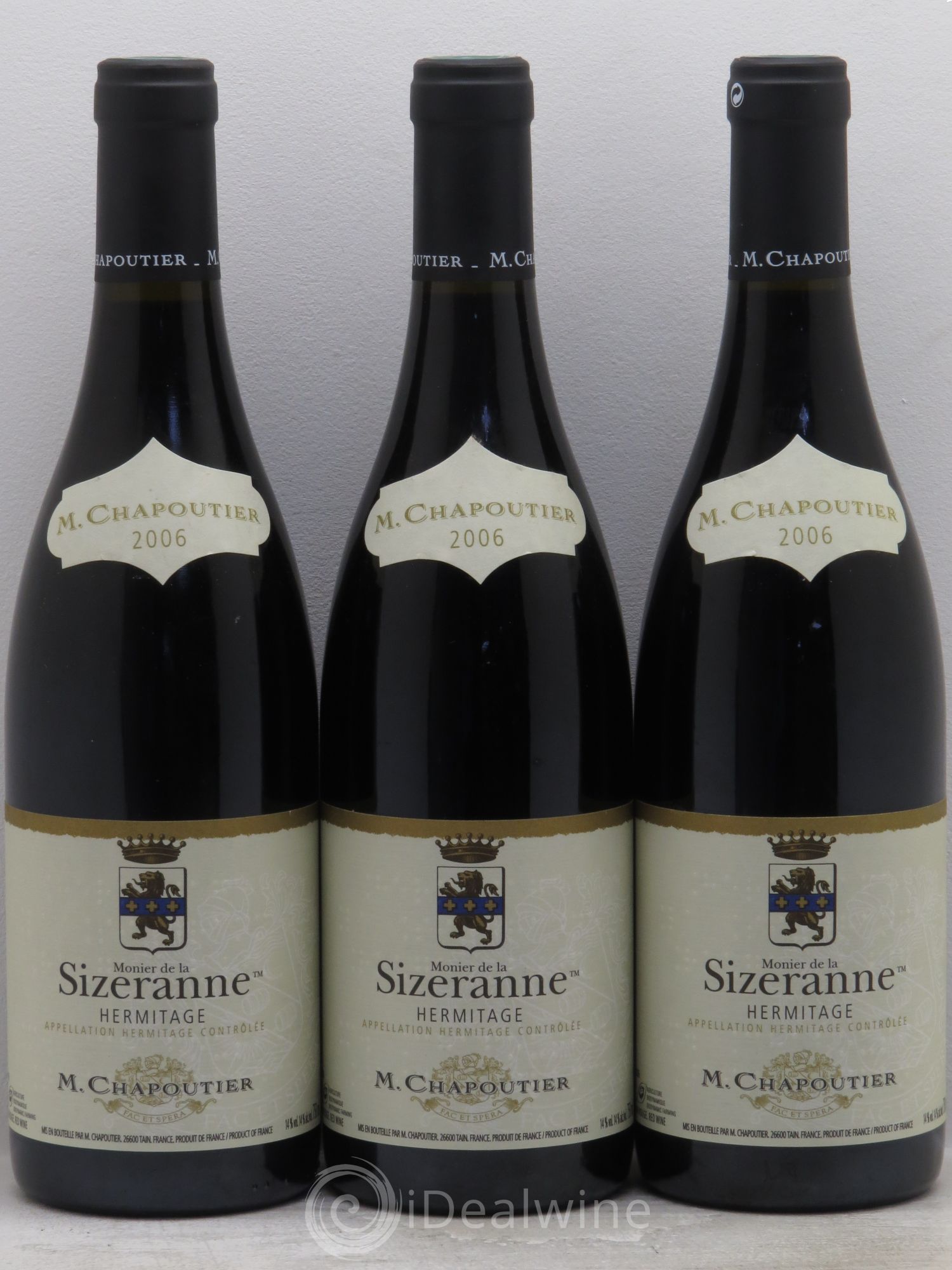 Hermitage Monier de La Sizeranne Chapoutier 2006 - Lot de 3 bouteilles - 0