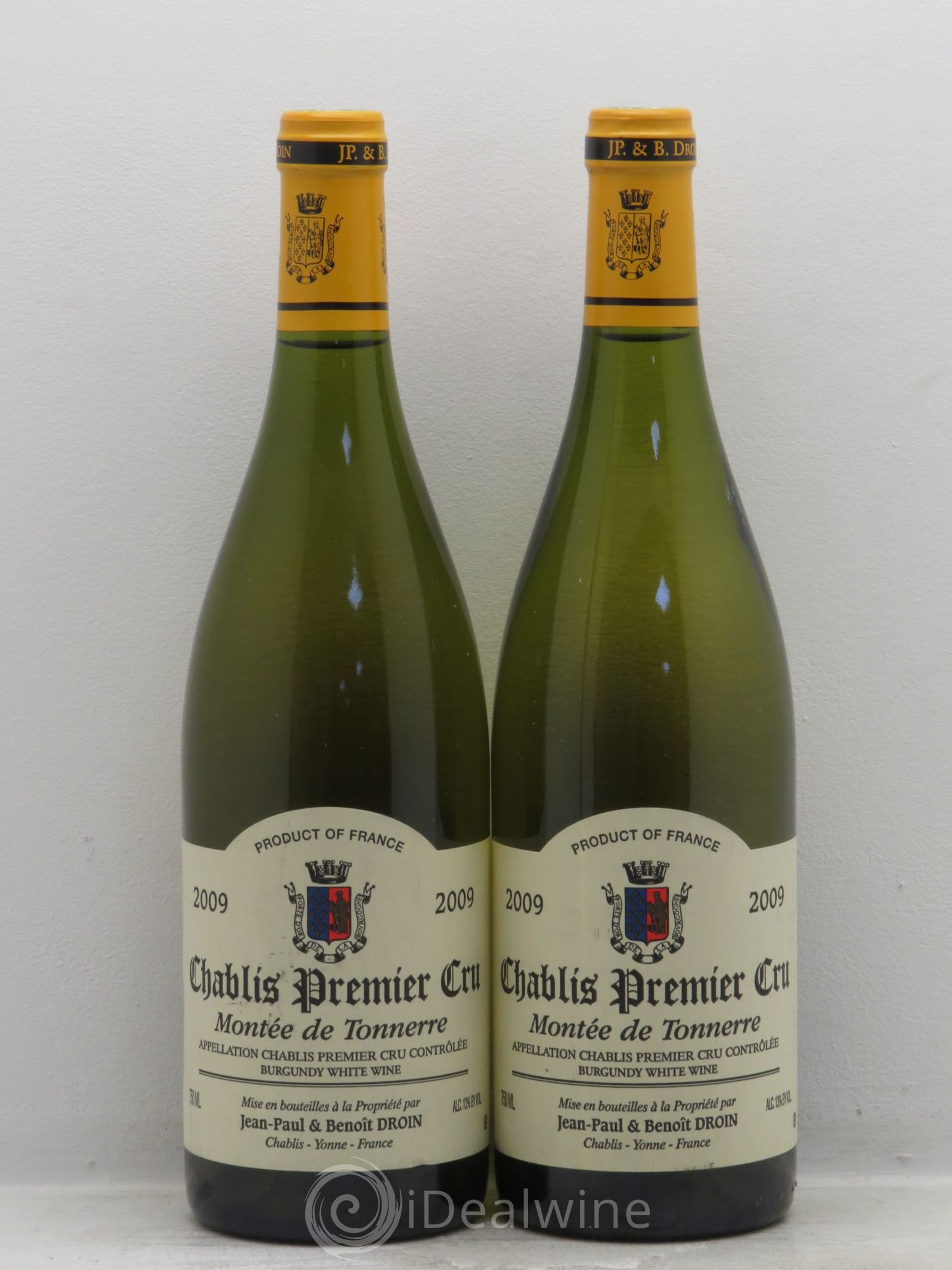 Chablis 1er Cru Montée de Tonnerre Jean-Paul & Benoît Droin (Domaine) 2009 - Lot de 2 bouteilles - 0