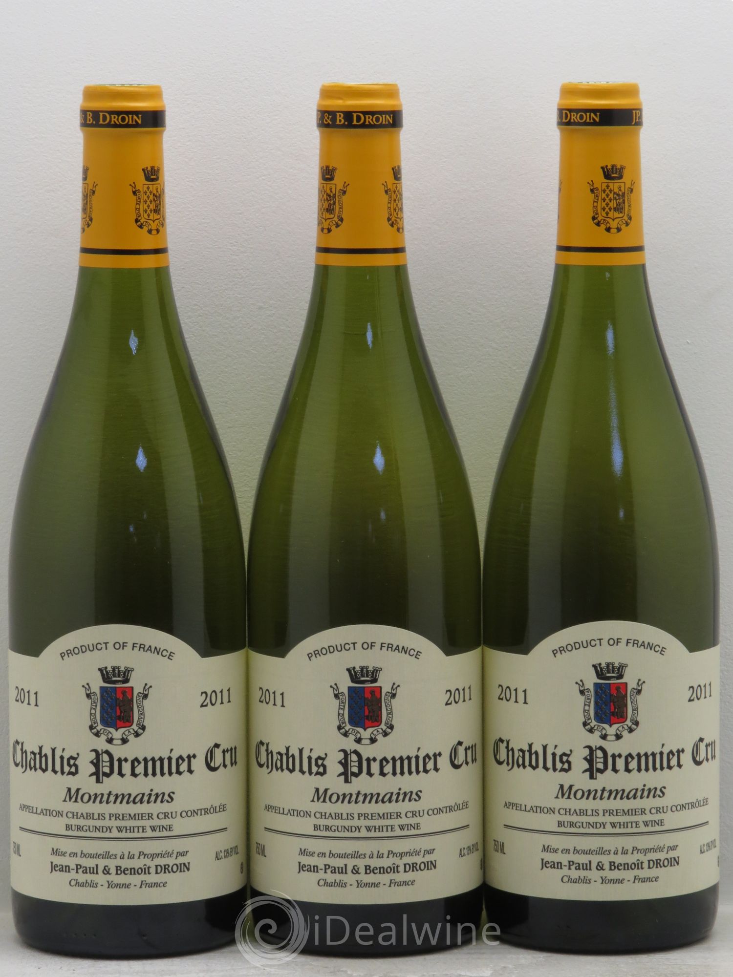 Chablis 1er Cru Montmains Jean-Paul & Benoît Droin (Domaine) 2011 - Lot de 3 bouteilles - 0