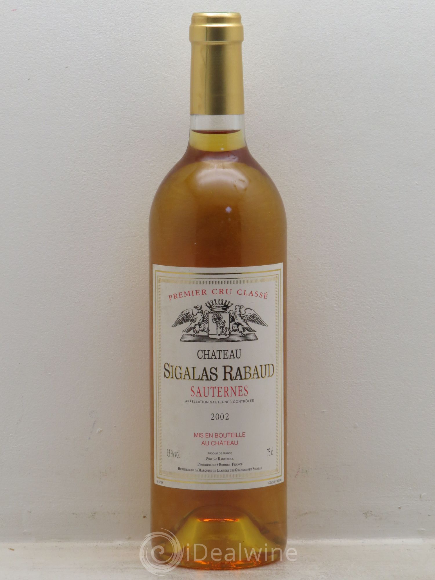 Château Sigalas Rabaud 1er Grand Cru Classé (senza prezzo di riserva) 2002 - Lotto di 1 bottiglia - 0