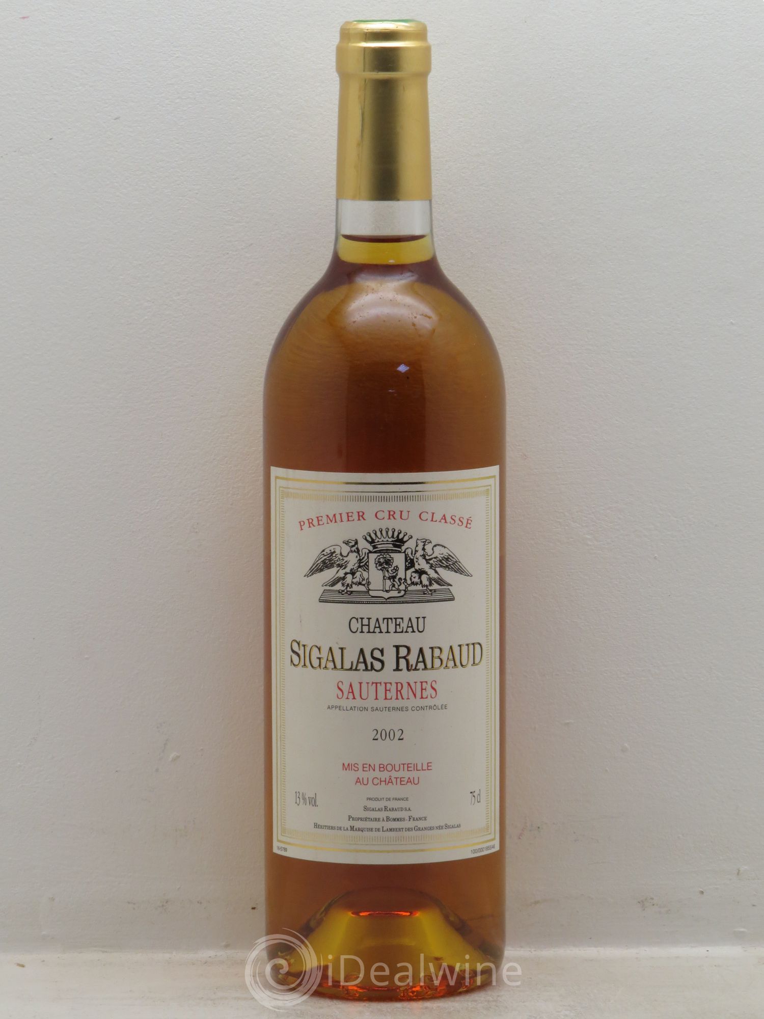 Château Sigalas Rabaud 1er Grand Cru Classé (senza prezzo di riserva) 2002 - Lotto di 1 bottiglia - 0