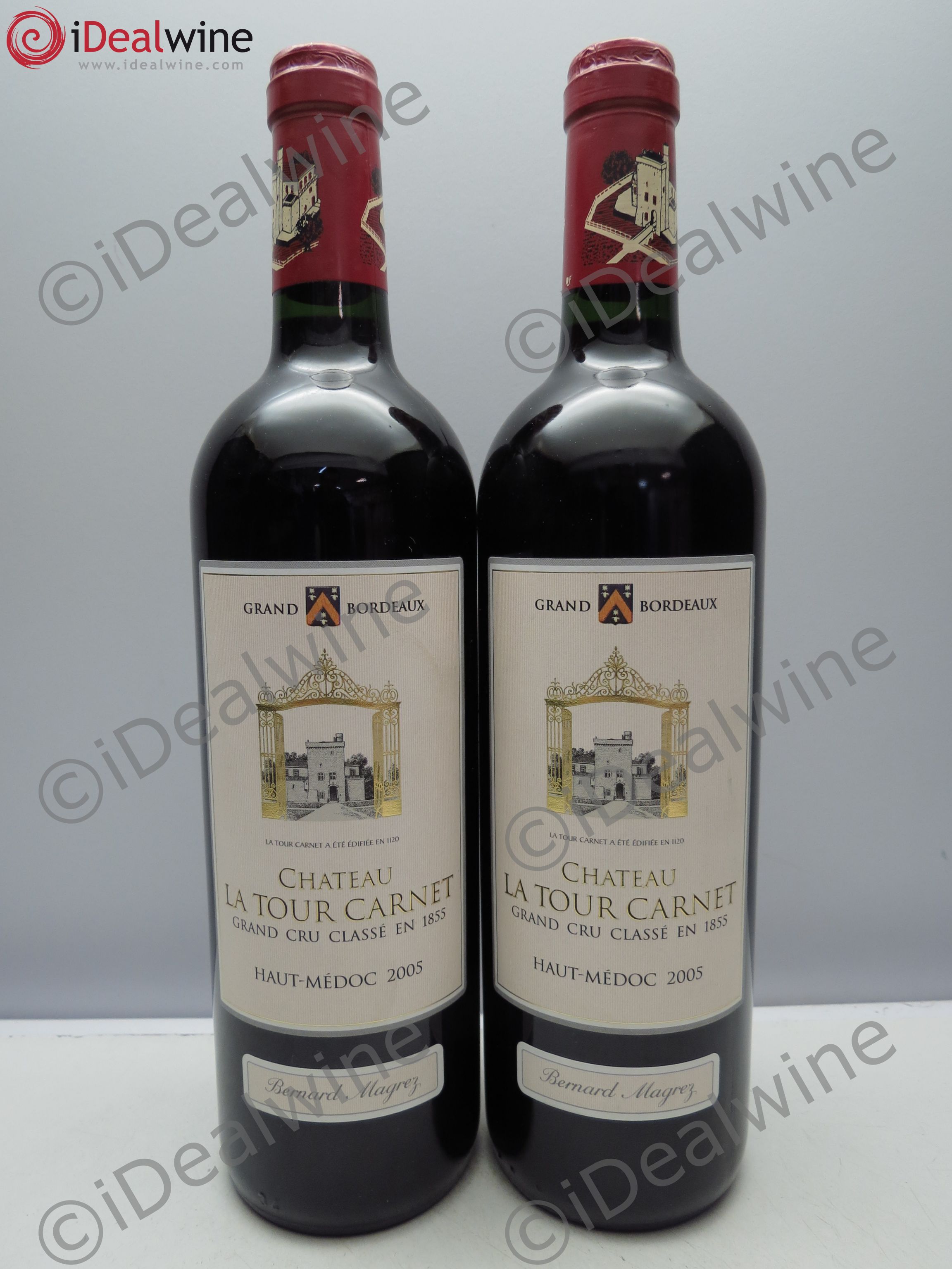 Château la Tour Carnet 4ème Grand Cru Classé 2005 - Lot de 2 bouteilles - 0