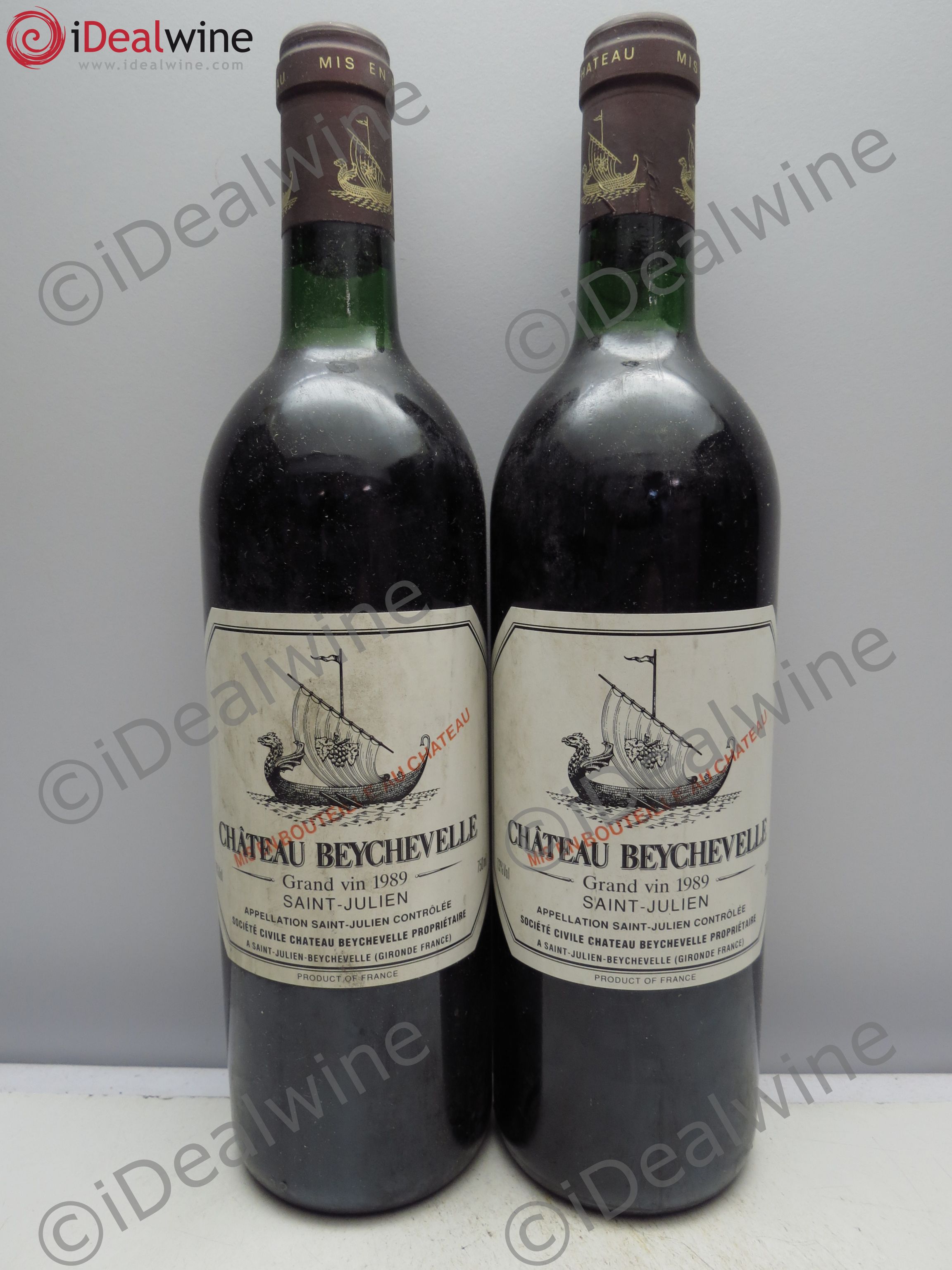 Château Beychevelle 4ème Grand Cru Classé 1989 - Lot de 2 bouteilles - 0