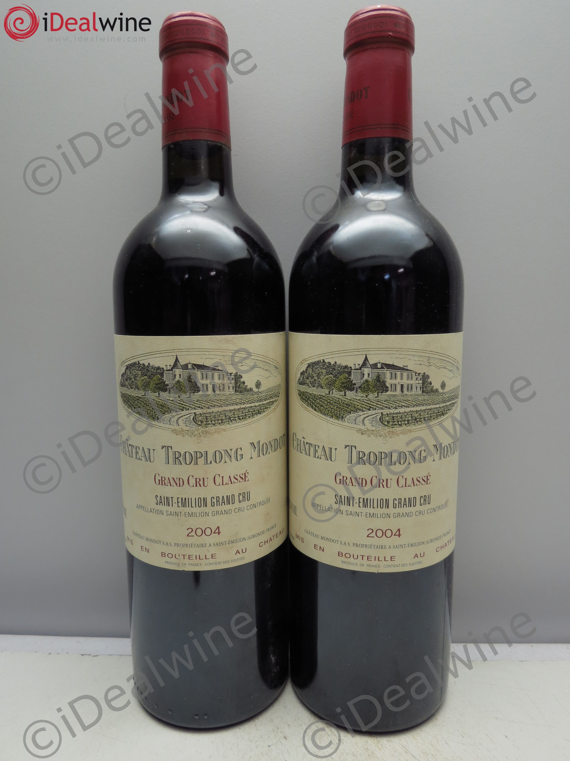 Château Troplong Mondot 1er Grand Cru Classé B 2004 - Lot de 2 bouteilles - 0