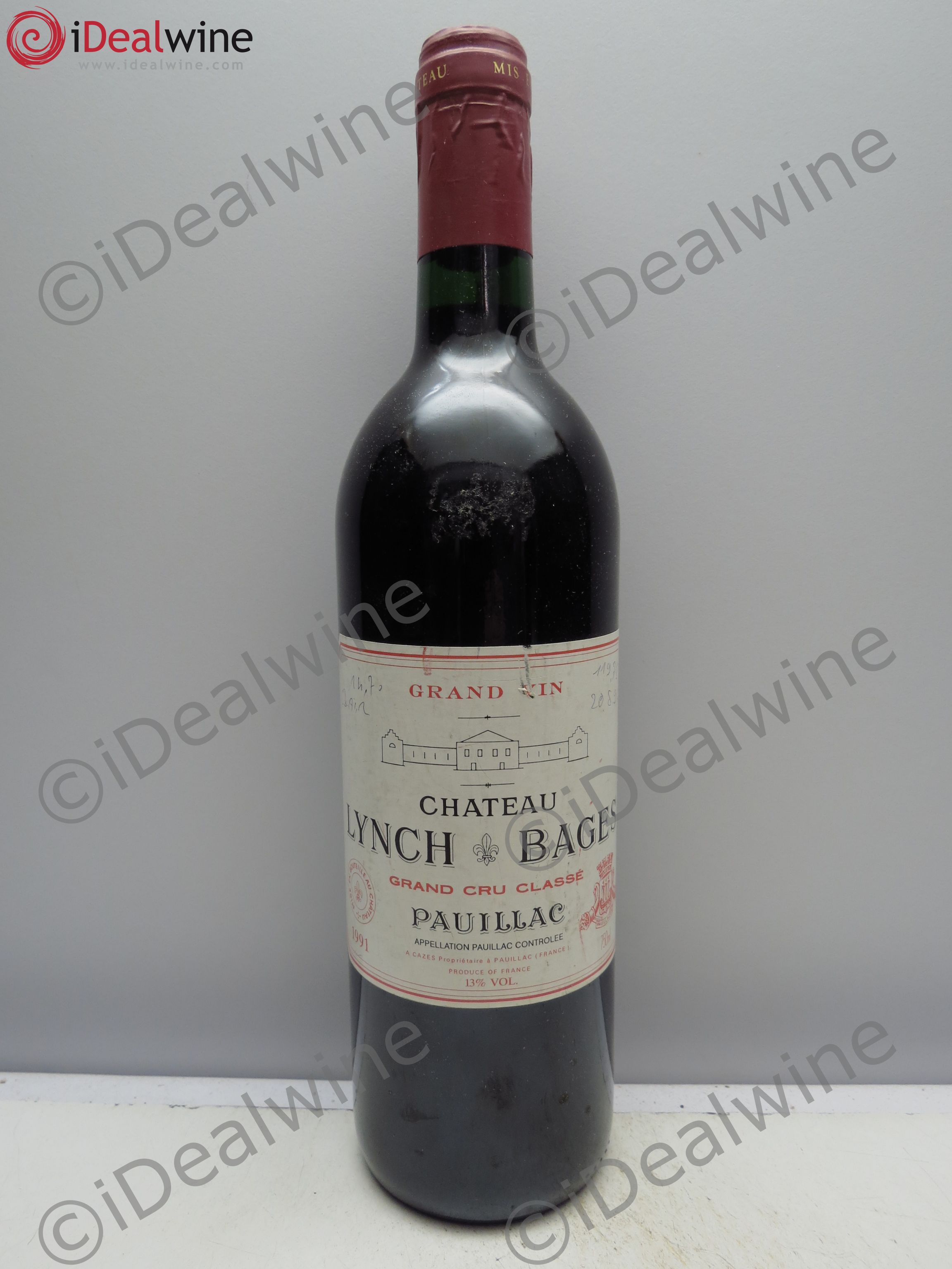 Château Lynch Bages 5ème Grand Cru Classé (Trace de stylo) 1991 - Lot de 1 bouteille - 0