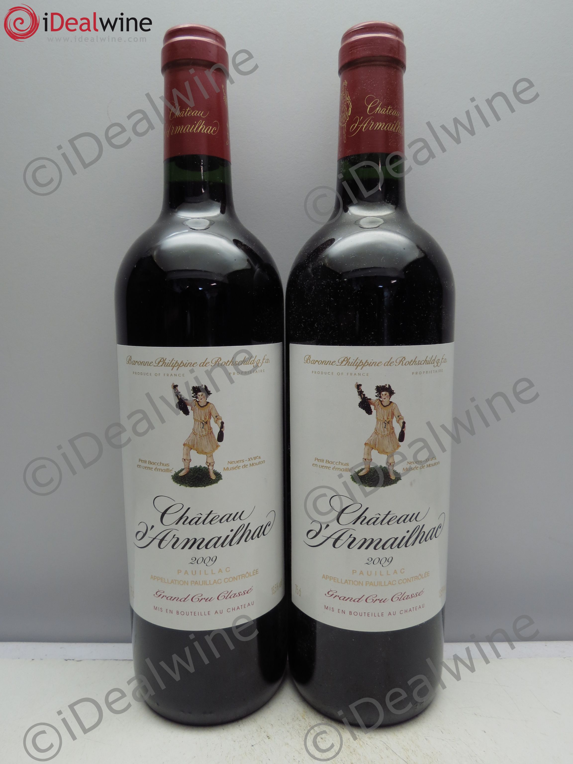 Château d' Armailhac - Mouton Baron(ne) Philippe 5ème Grand Cru Classé 2009 - Lot de 2 bouteilles - 0