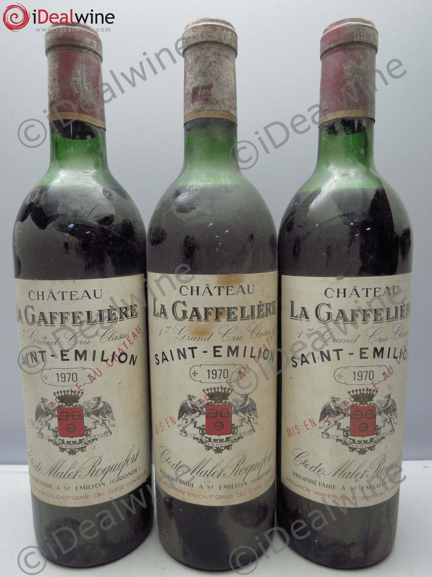 Château la Gaffelière 1er Grand Cru Classé B 1970 - Lot de 3 bouteilles - 0