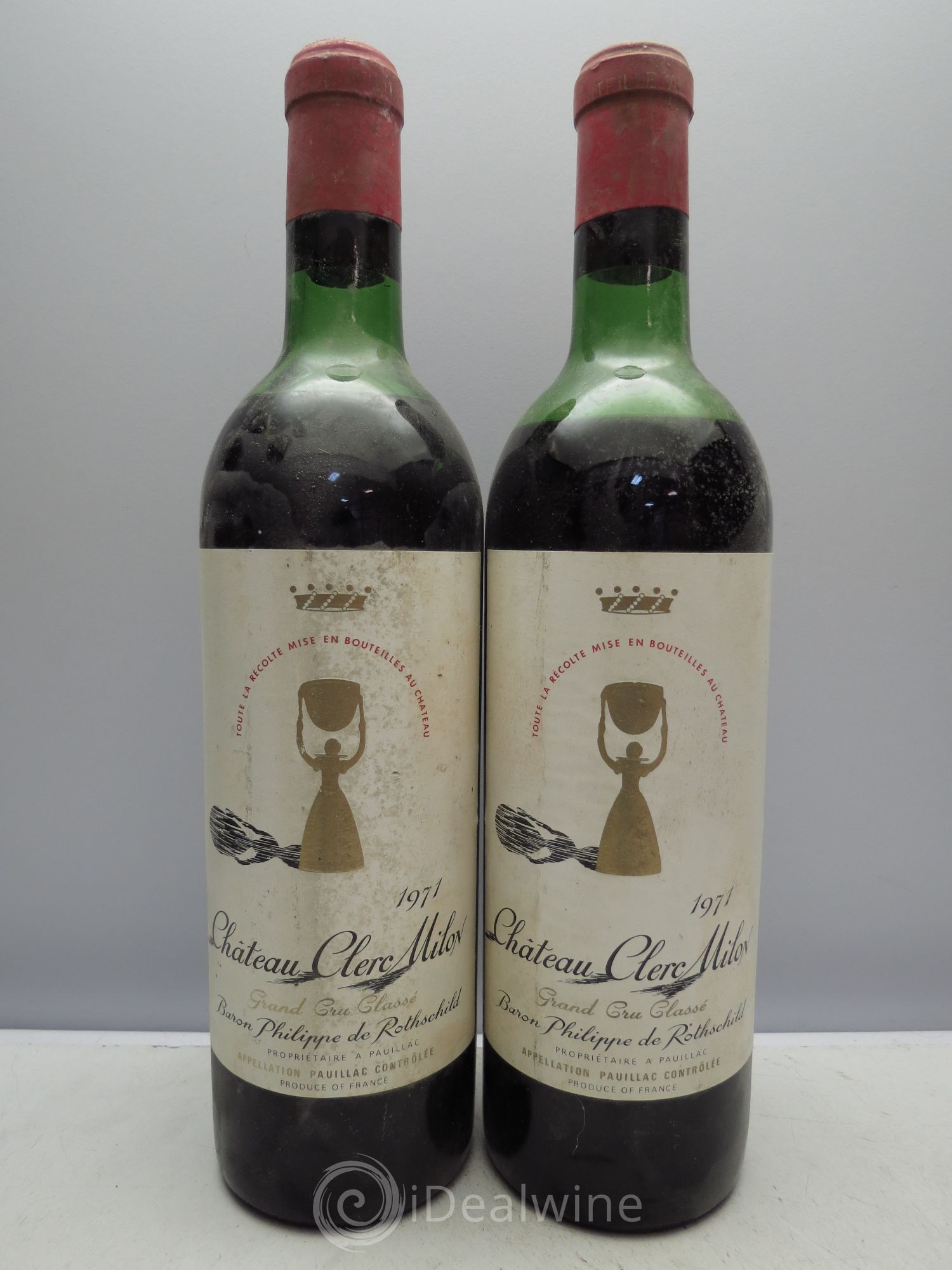 Château Clerc Milon 5ème Grand Cru Classé 1971 - Lot de 2 bouteilles - 0
