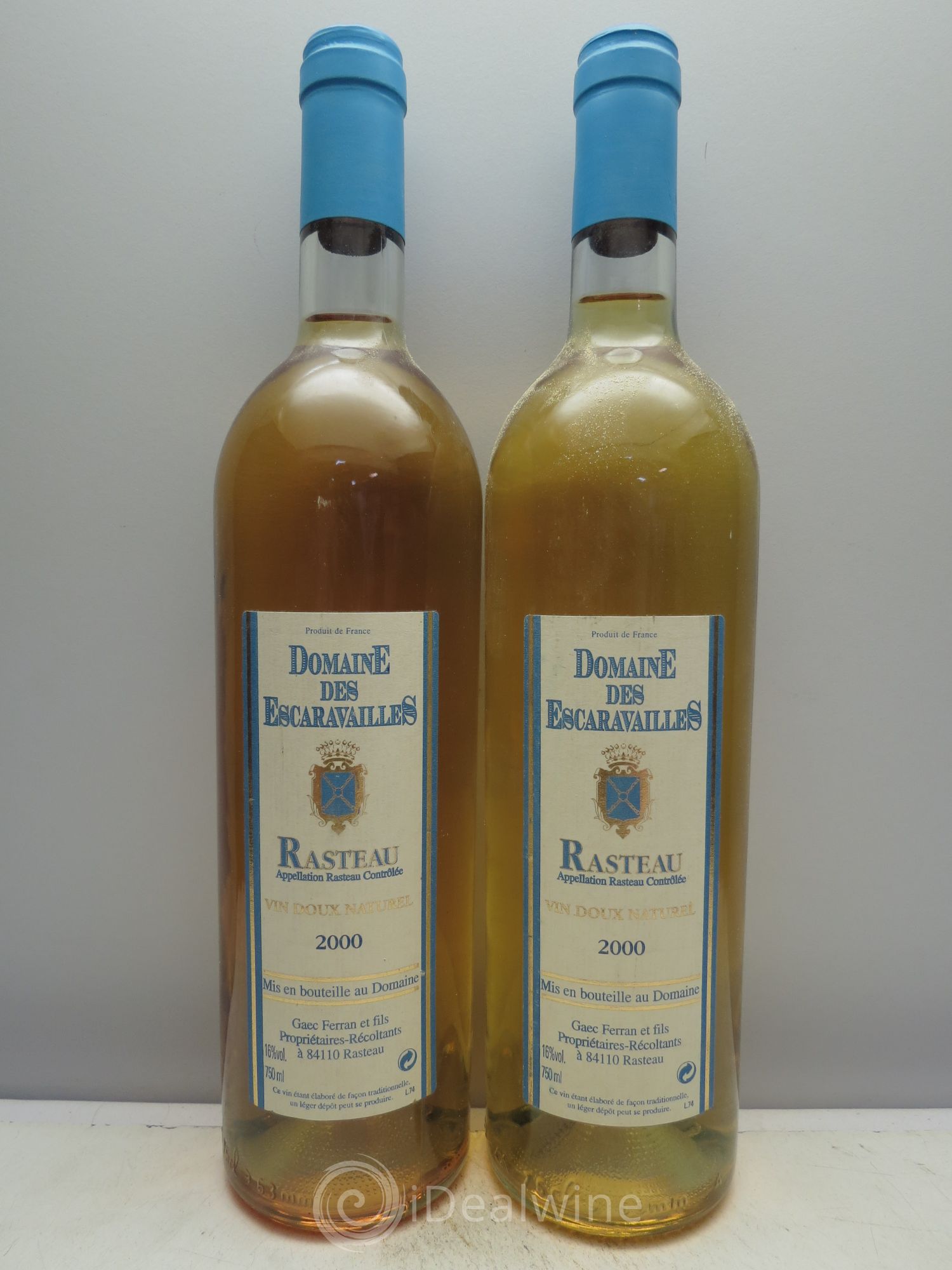 Côtes-du-Rhône VDN Rasteau Domaine des Escaravailles 2000 - Lot de 2 bouteilles - 0