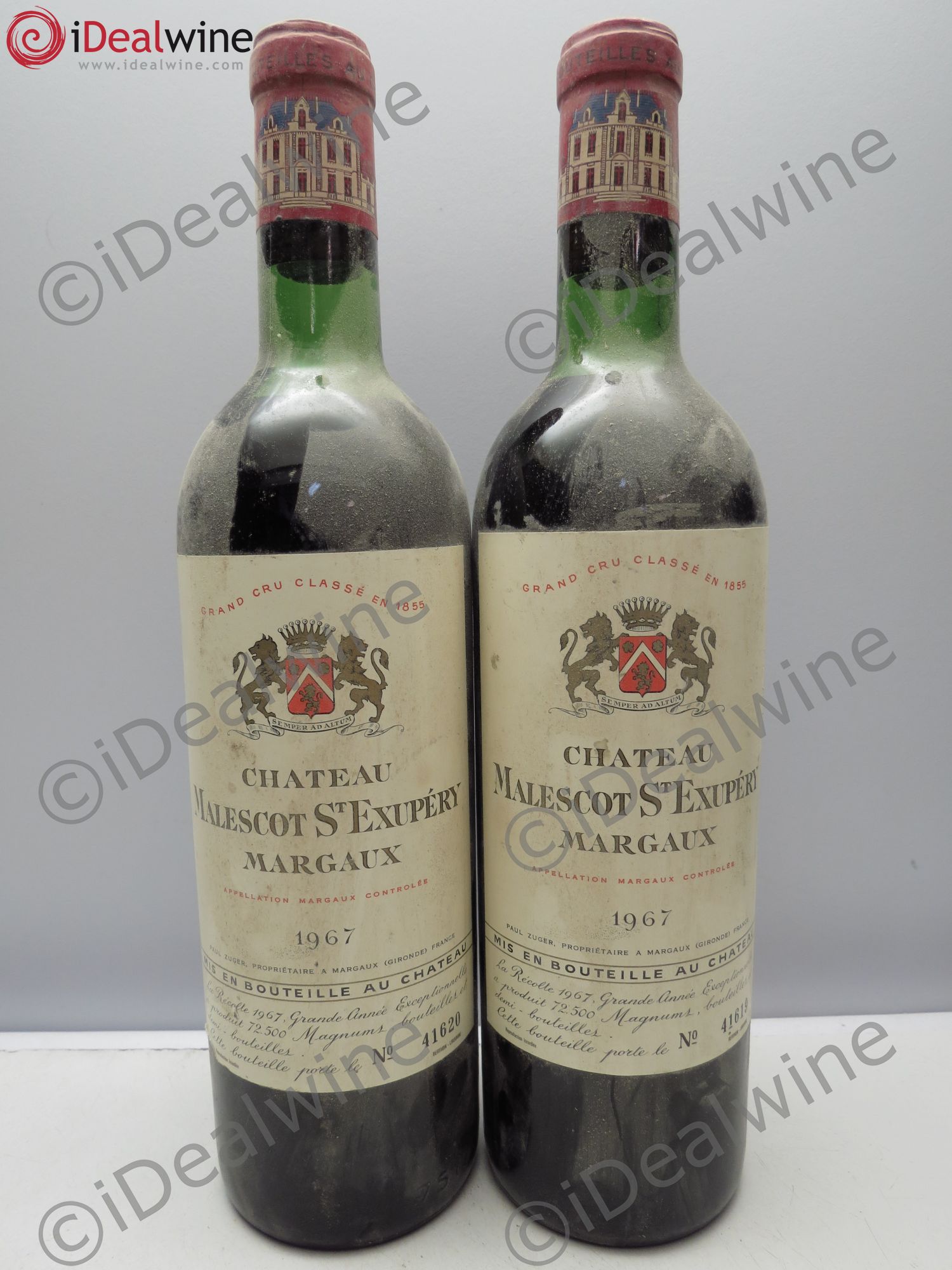 Château Malescot Saint-Exupéry 3ème Grand Cru Classé 1967 - Lot de 2 bouteilles - 0