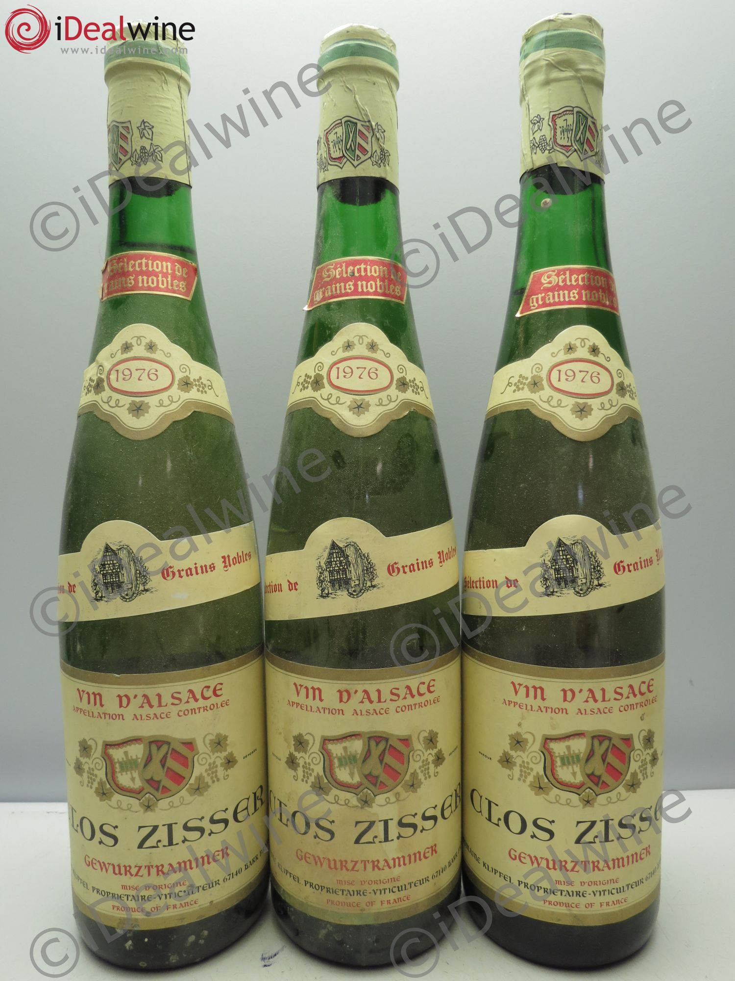 Gewurztraminer Sélection de Grains Nobles Domaine Clos Zisser (3 caps.abimées) 1976 - Lotto di 3 bottiglie - 0