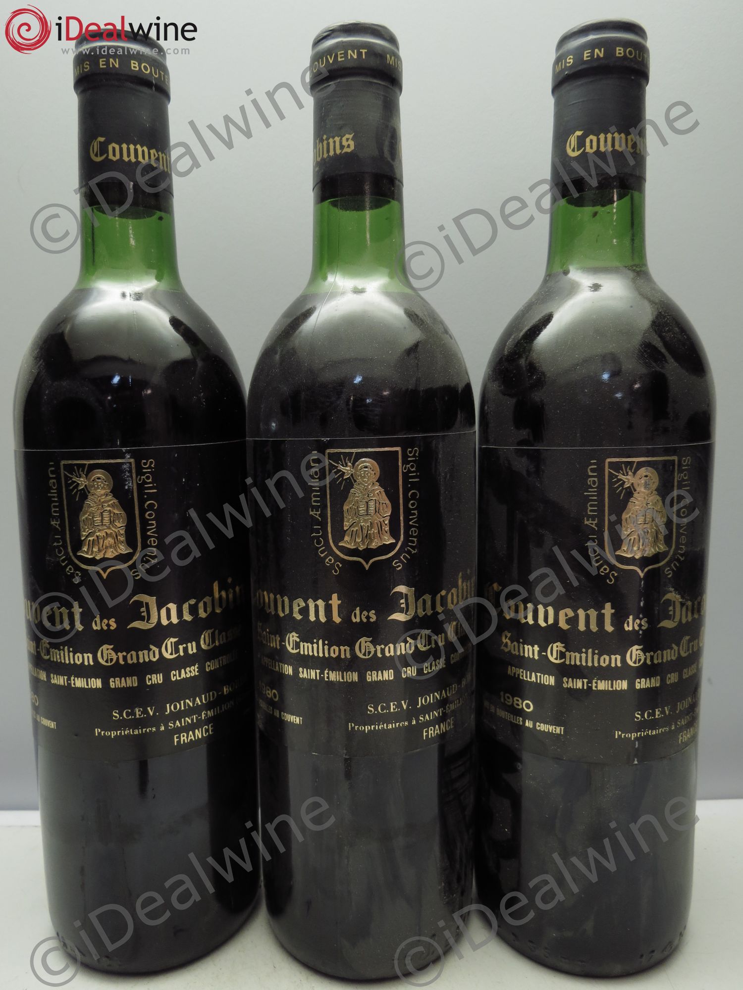 Château Couvent des Jacobins Grand Cru Classé 1980 - Lot de 3 bouteilles - 0
