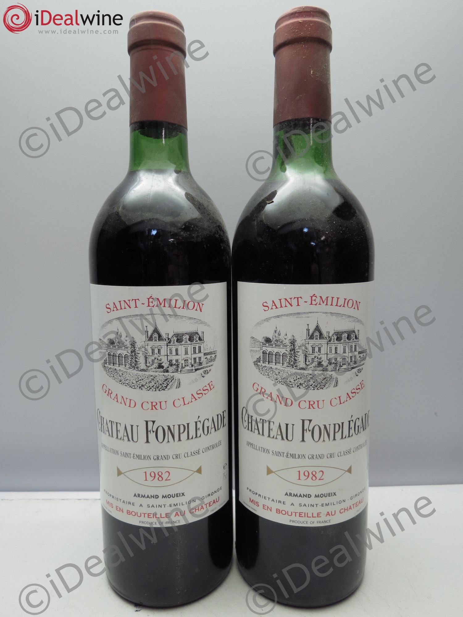 Château Fonplegade Grand Cru Classé 1982 - Lot de 2 bouteilles - 0