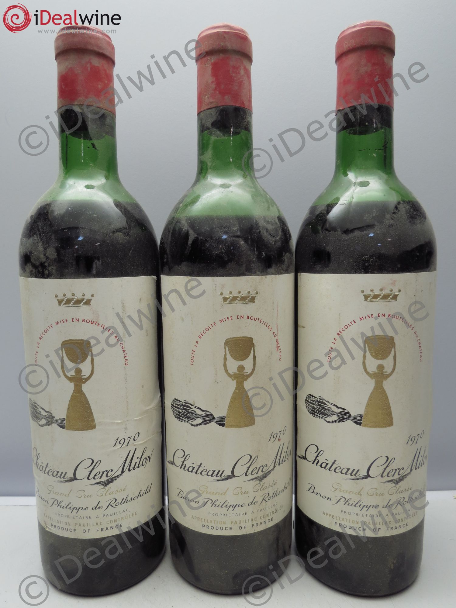 Château Clerc Milon 5ème Grand Cru Classé 1970 - Lot de 3 bouteilles - 0