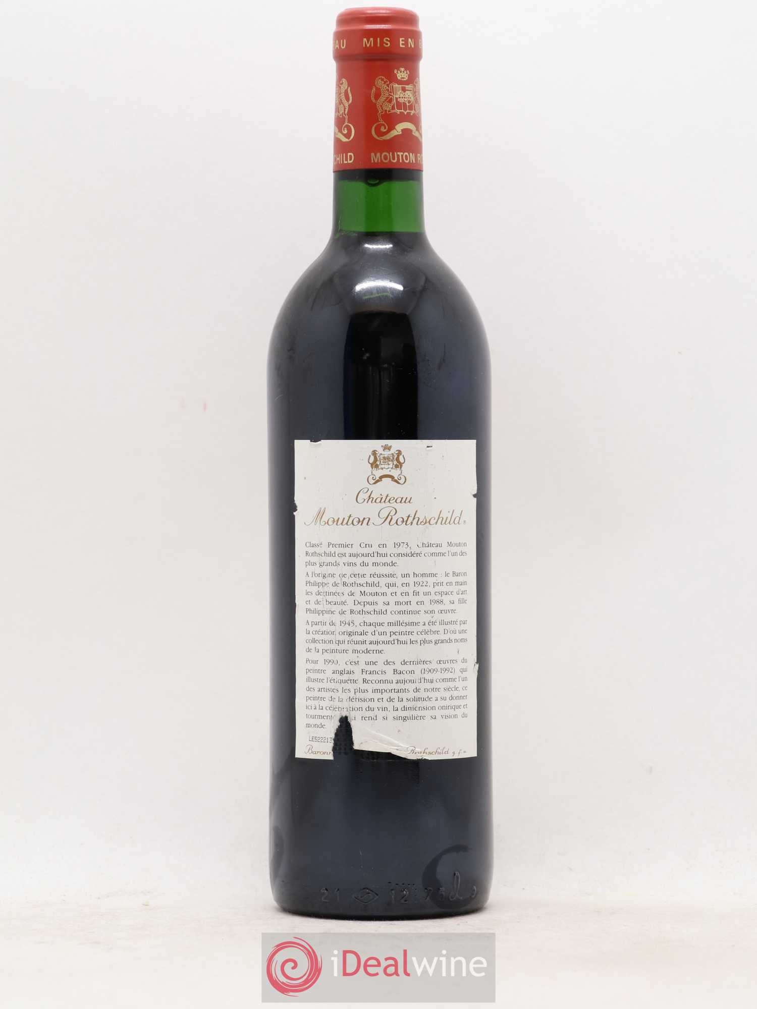 Château Mouton Rothschild 1er Grand Cru Classé 1990 - Lot de 1 bouteille - 1