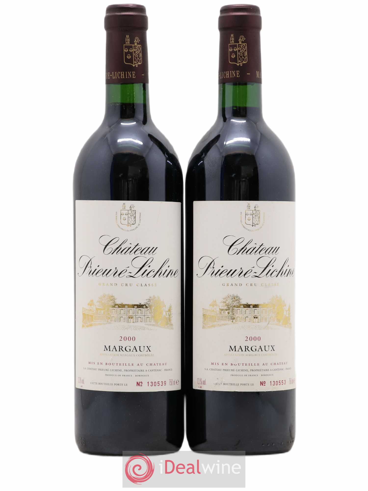 Château Prieuré Lichine 4ème Grand Cru Classé 2000 - Lot de 2 bouteilles - 0