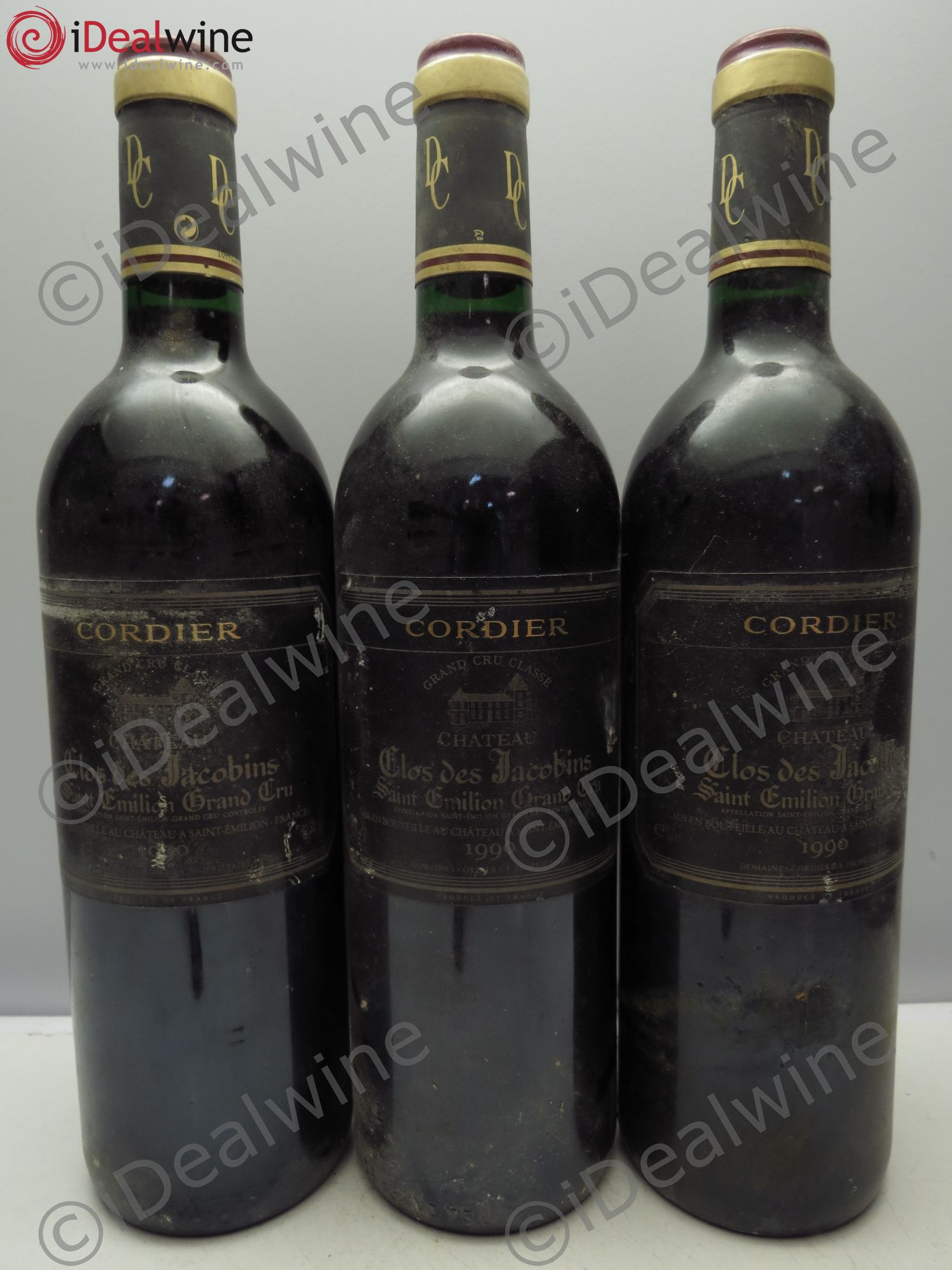 Château Clos des Jacobins Grand Cru Classé 1990 - Lot de 3 bouteilles - 0