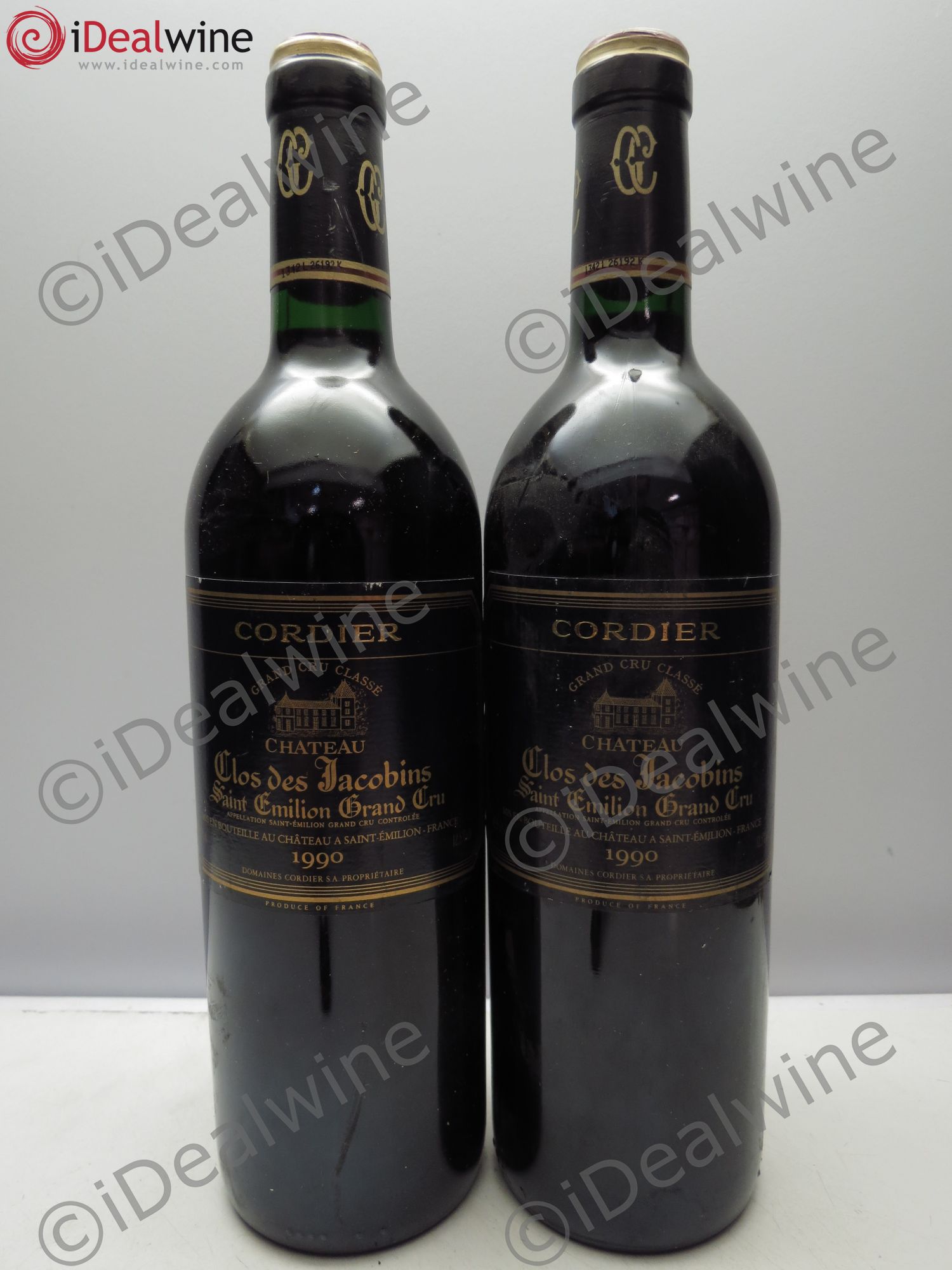 Château Clos des Jacobins Grand Cru Classé 1990 - Lot de 2 bouteilles - 0